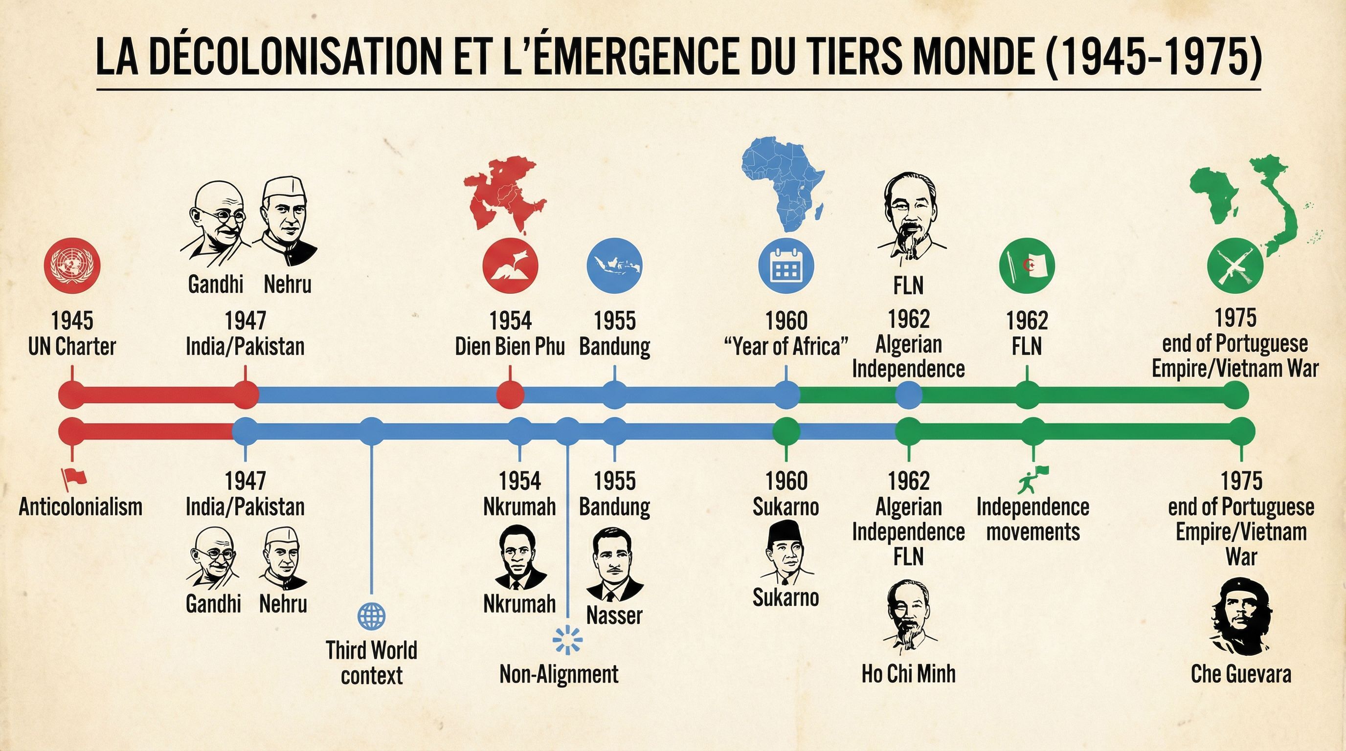 Exercices sur la décolonisation et le tiers monde