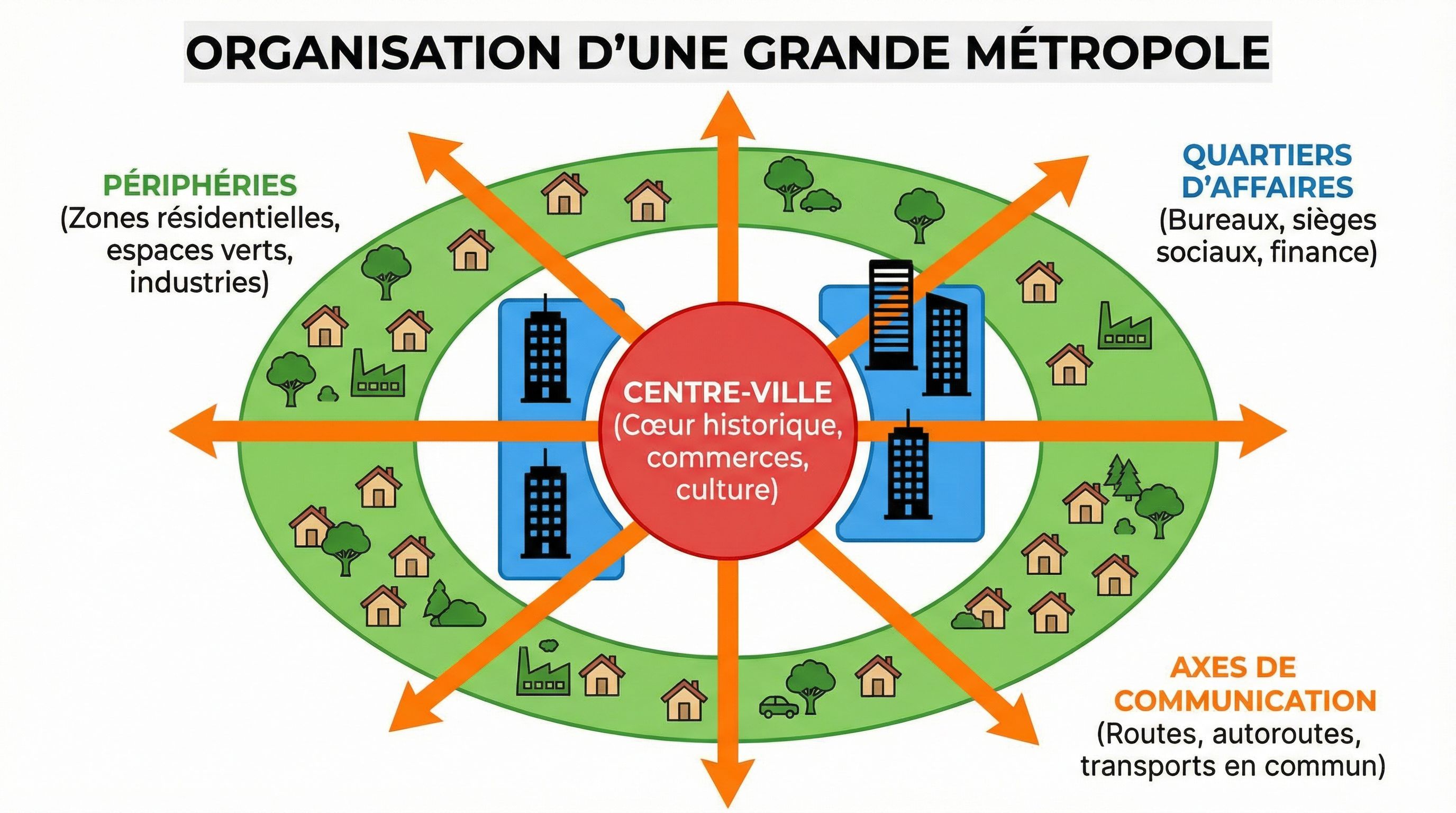 Exercices sur les grandes métropoles en 4ème