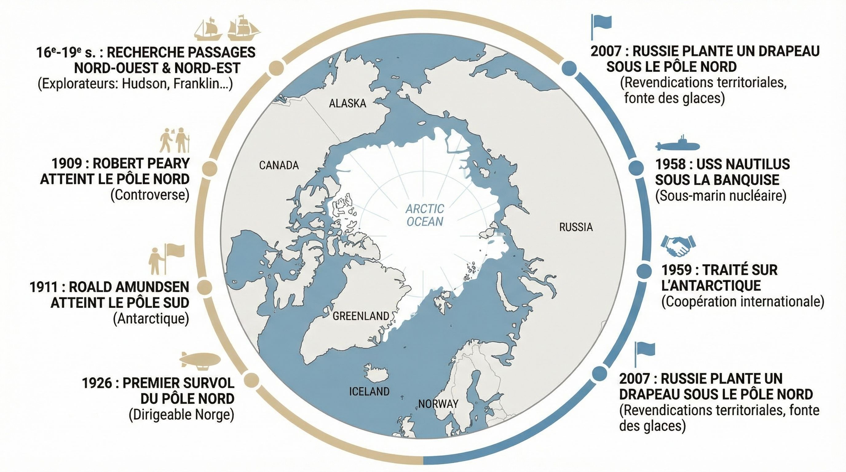 Carte polaire et exercices sur l’échelle du temps