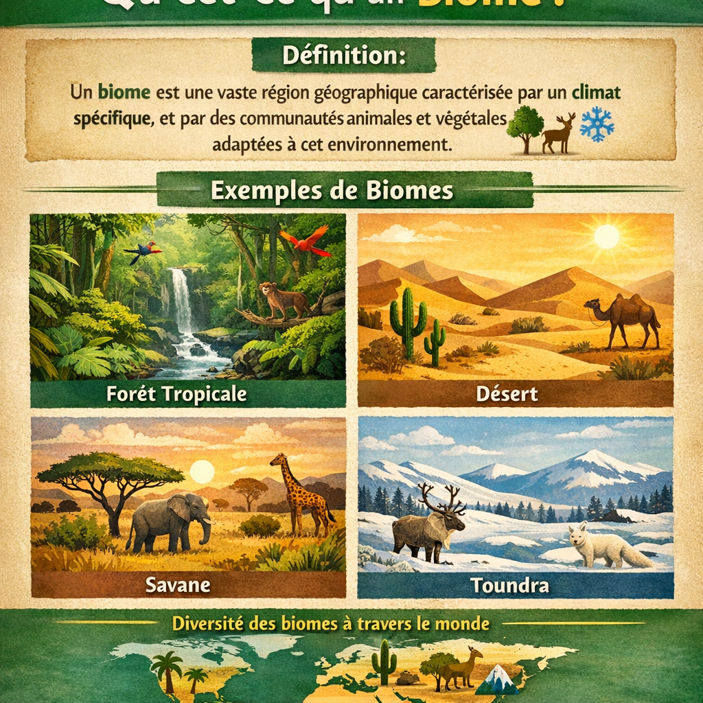 Biome : définition simple, exemples et rôle en géographie