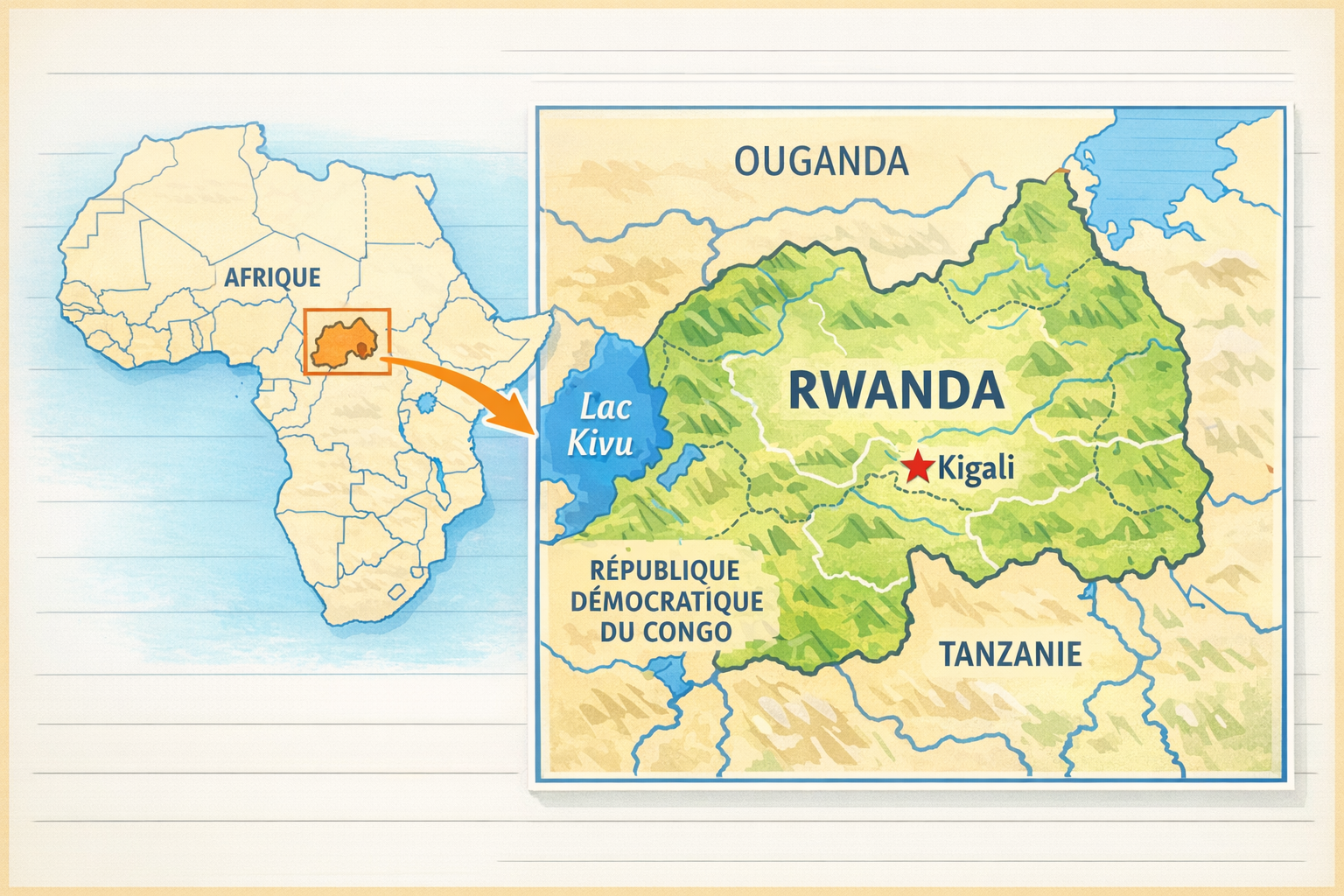 Carte du Rwanda : localisation, villes et repères essentiels
