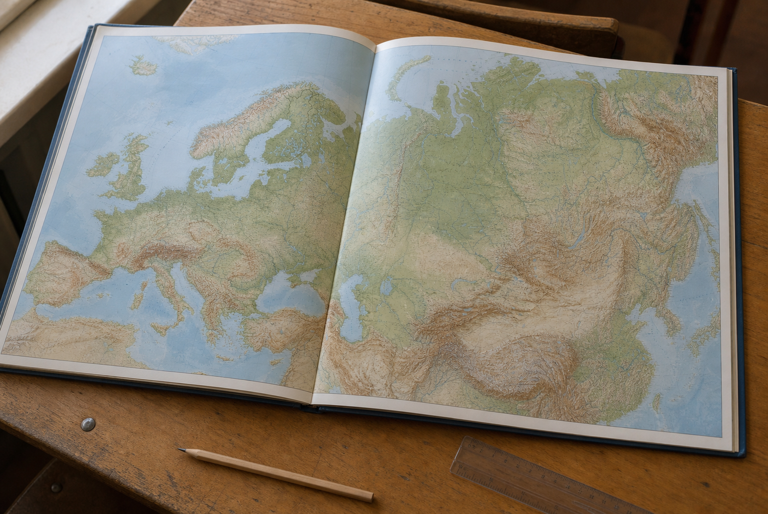 La carte de l’Europe et de la Russie éclaire deux continents