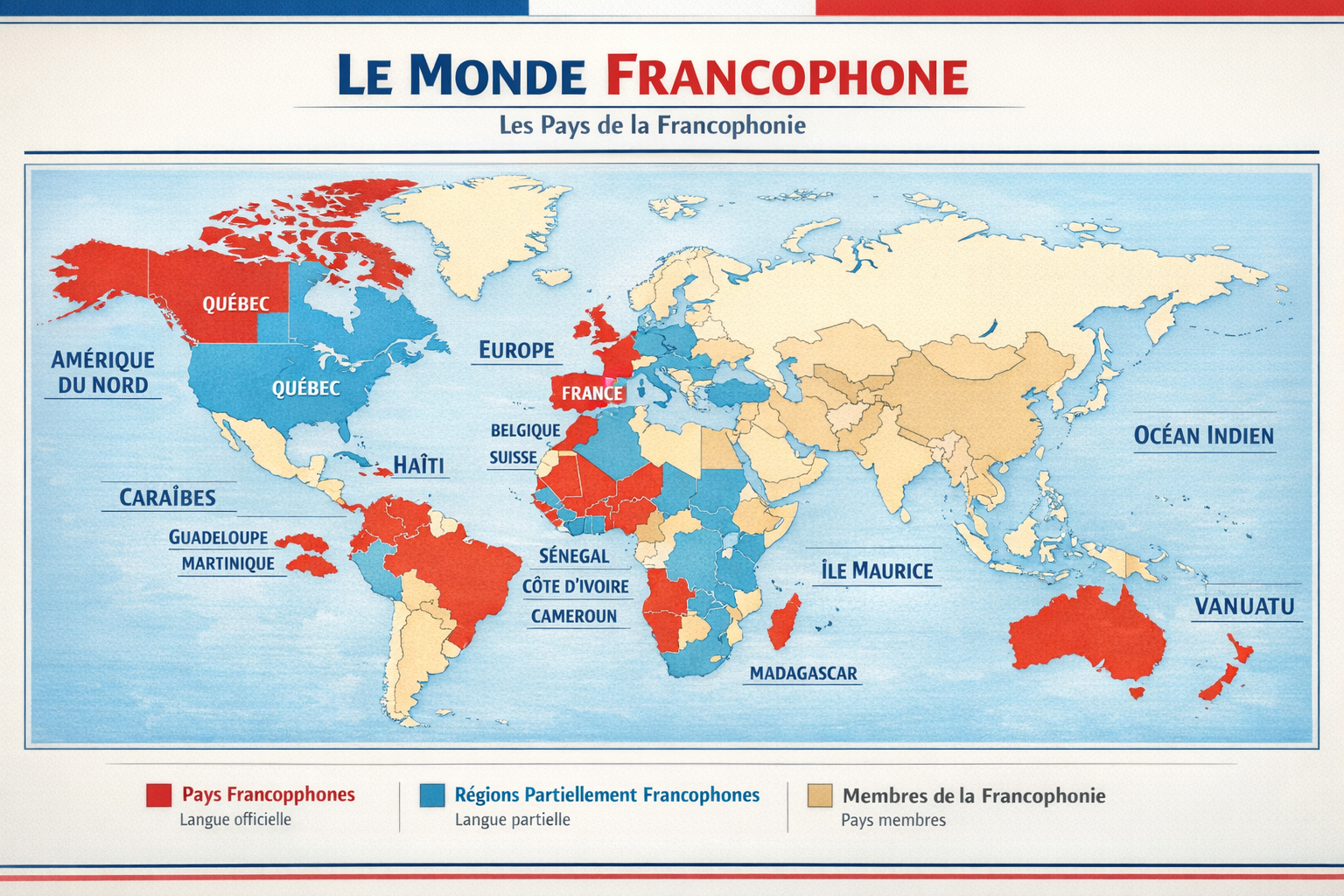 Carte francophonie : comprendre sa répartition mondiale