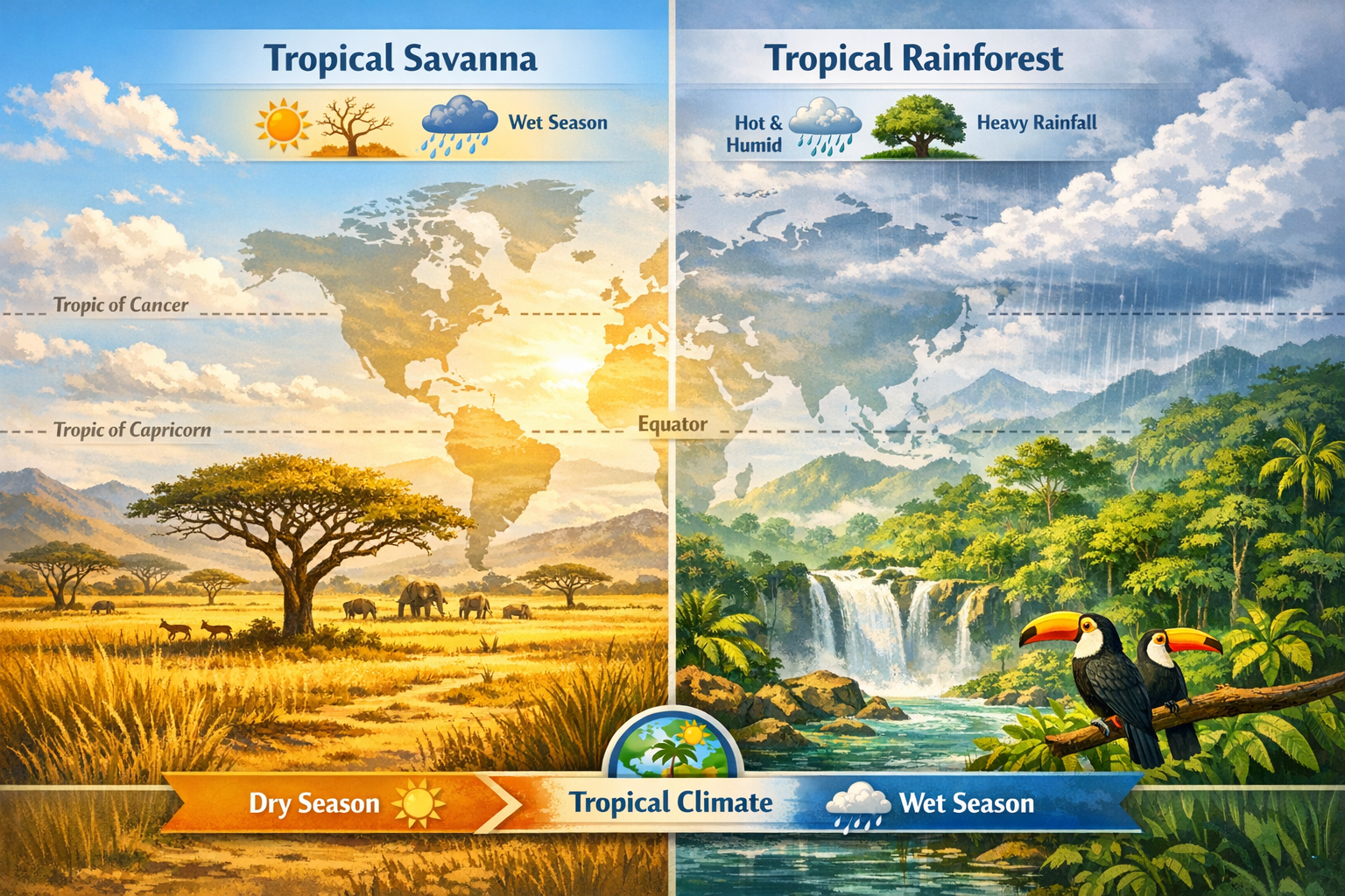 Climat tropical : définition simple, caractéristiques et carte