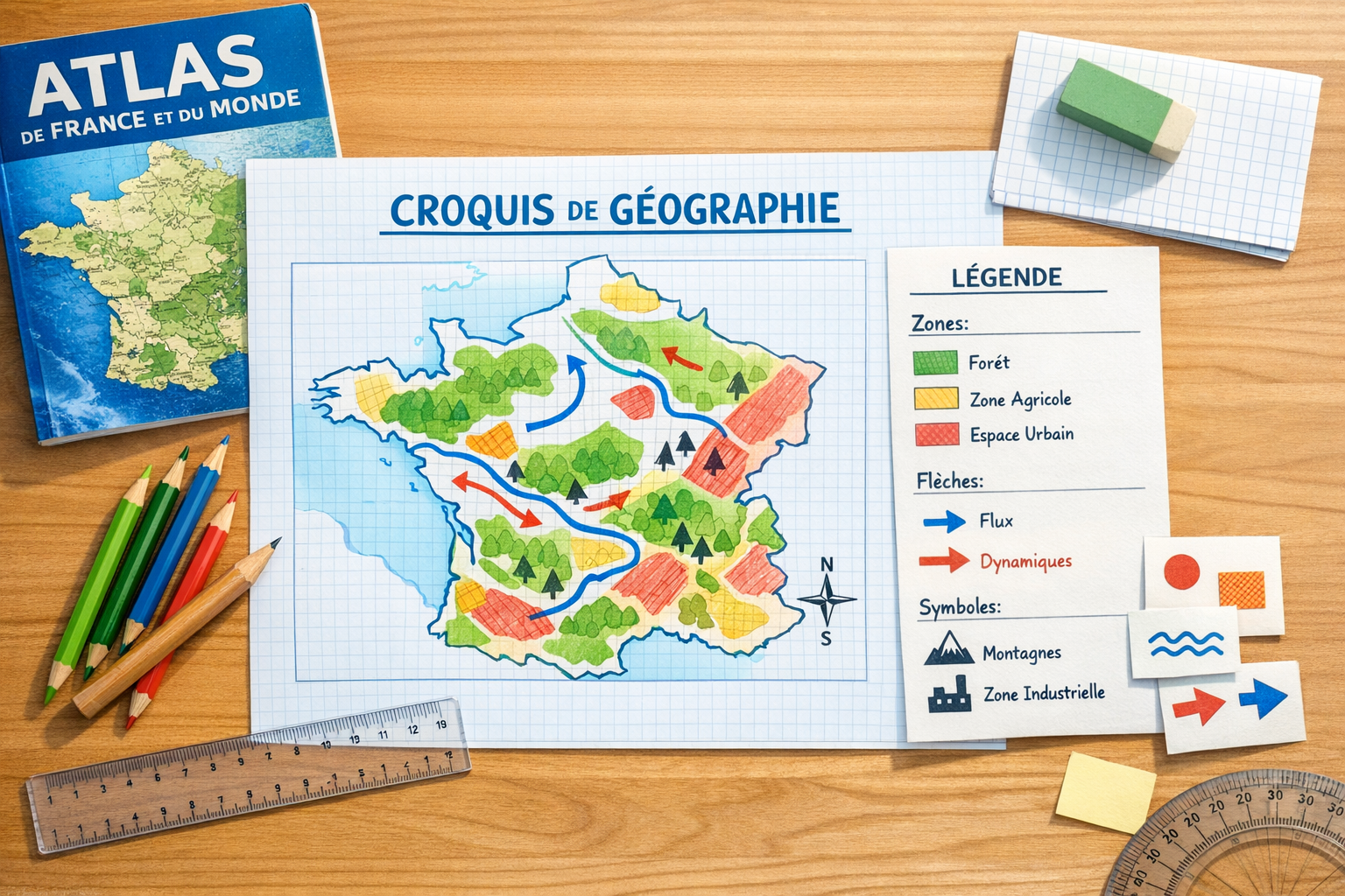 Croquis géographie : méthode simple pour réussir au lycée