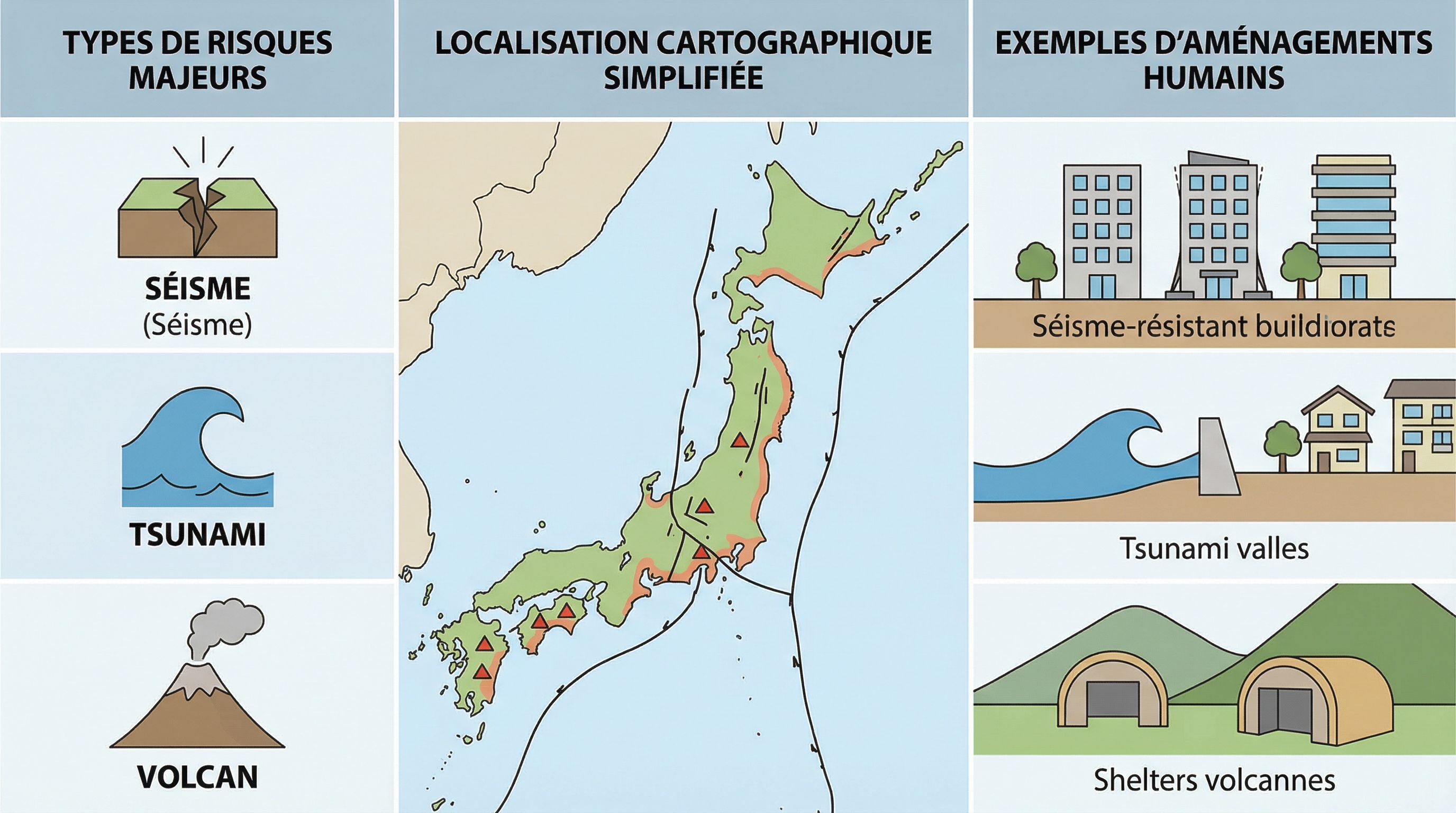 Croquis le Japon face aux risques : exercices et méthode
