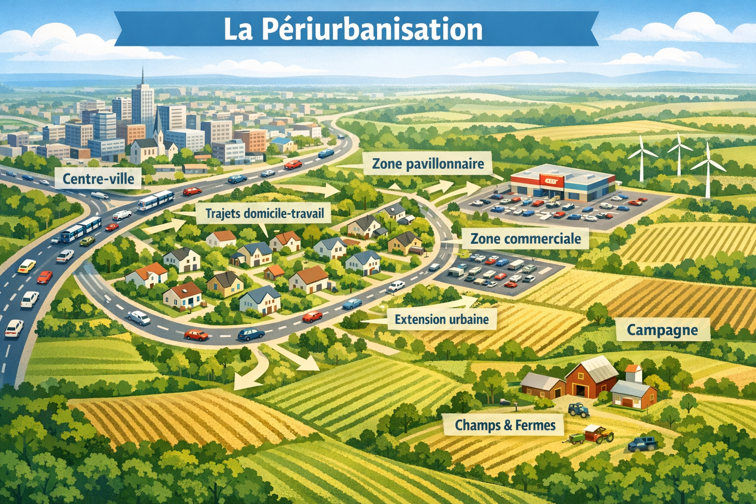 Définition périurbanisation : comprendre l’étalement urbain