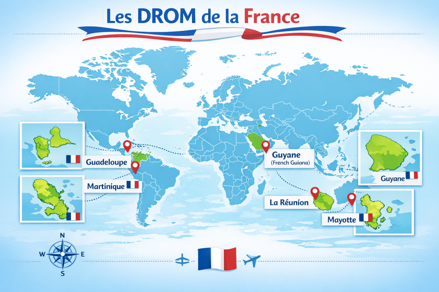 DROM France : définition, carte et territoires à connaître