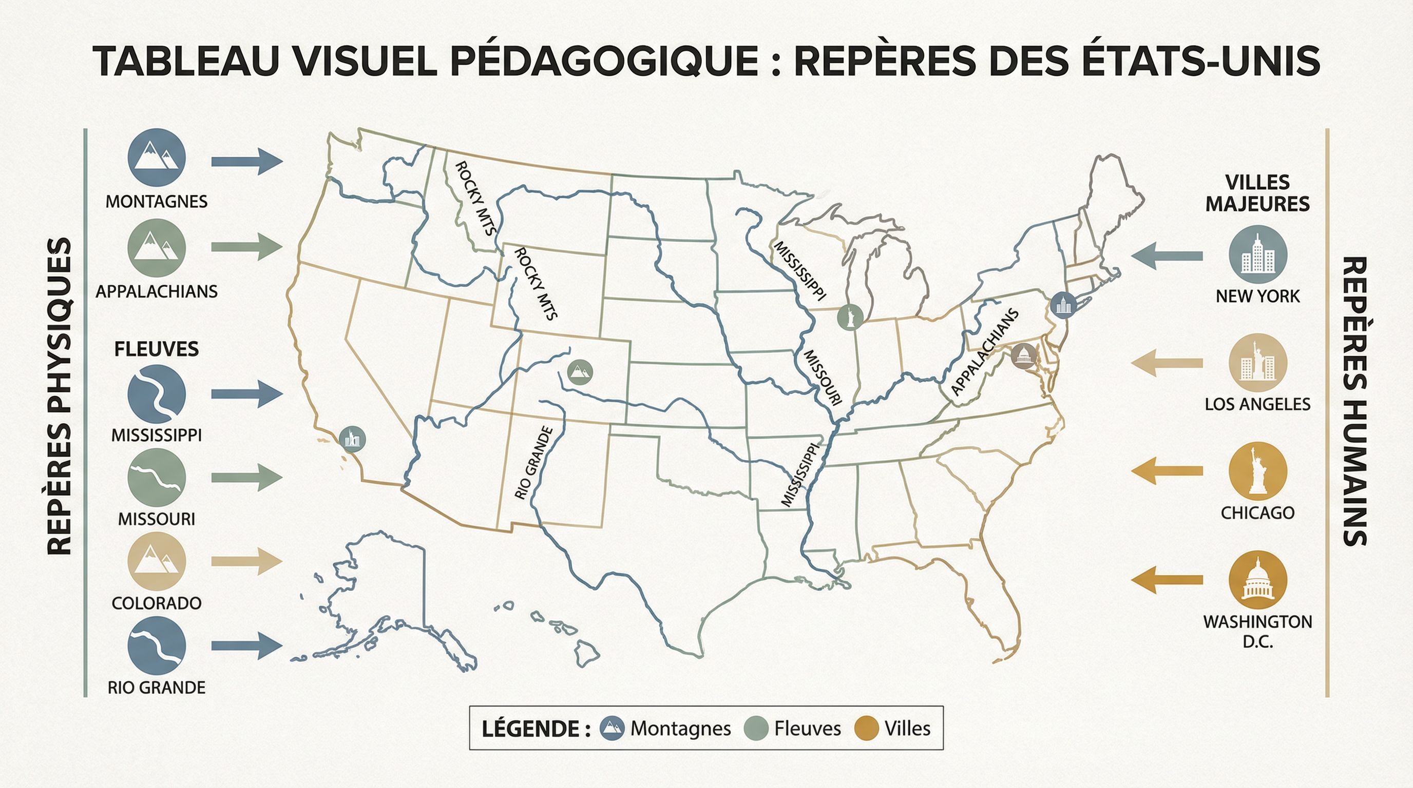 Fond de carte États-Unis : s’entraîner et réussir