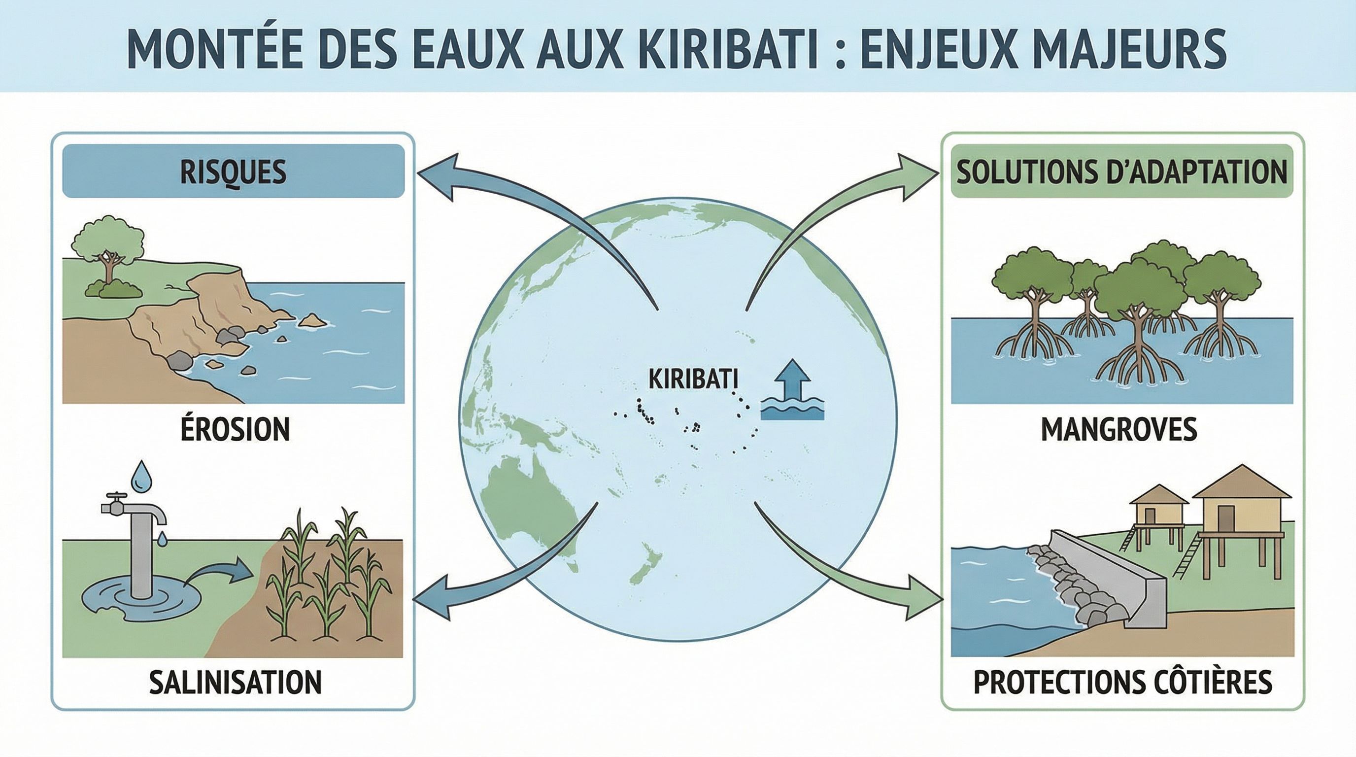 Exercices sur les îles Kiribati face à la montée des eaux