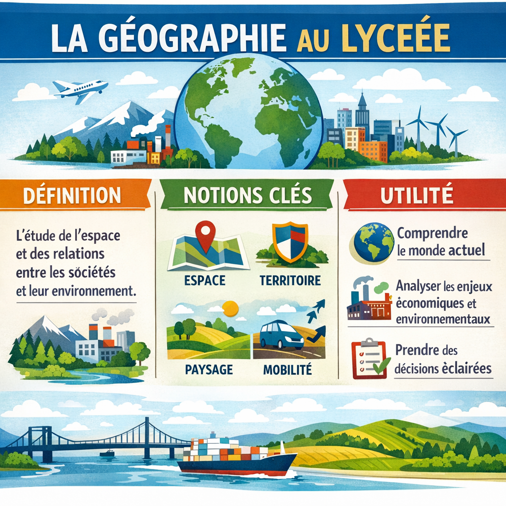 Géographie : définition simple, notions clés et utilité au lycée