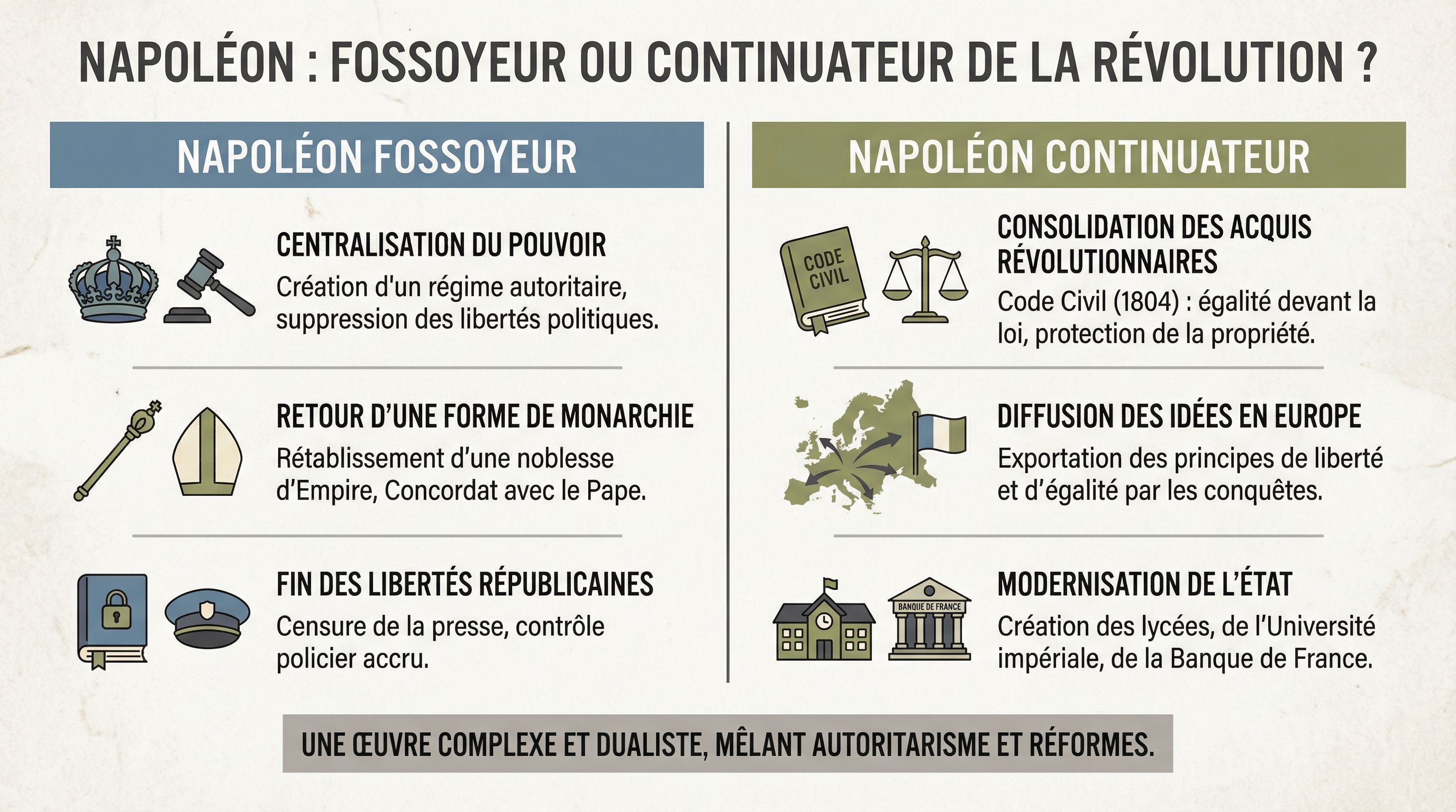 Napoléon fossoyeur ou continuateur exercices corrigés