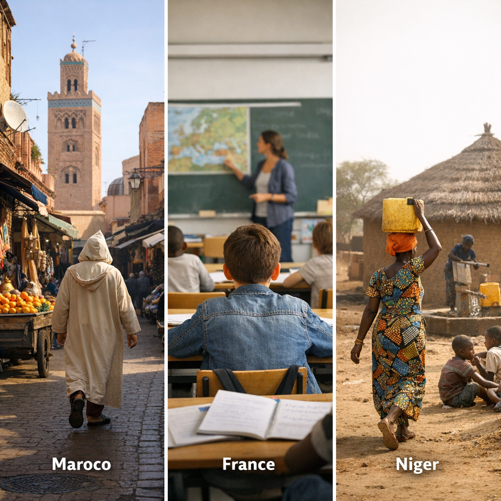 Cas concret : Maroc, France, Niger — un mini-calcul guidé pour voir ce que mesure vraiment l’IDH