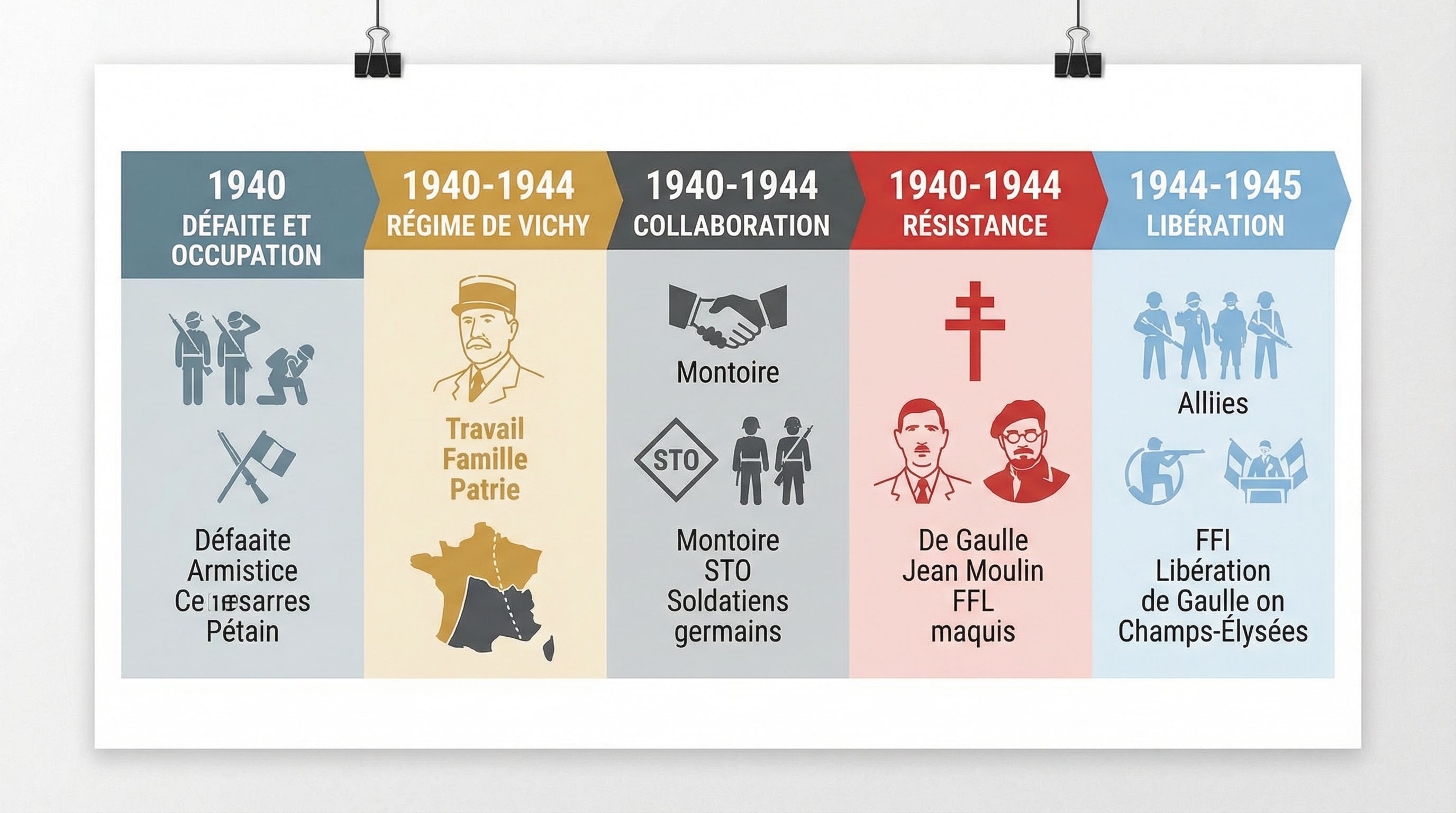 Exercices sur la France dans la Seconde Guerre mondiale