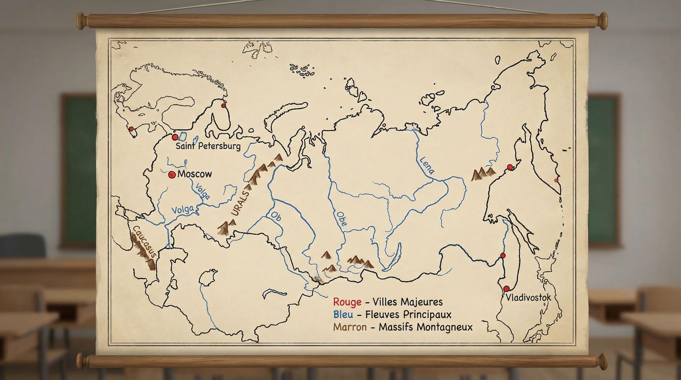 Fond de carte Russie : exercices et entraînement