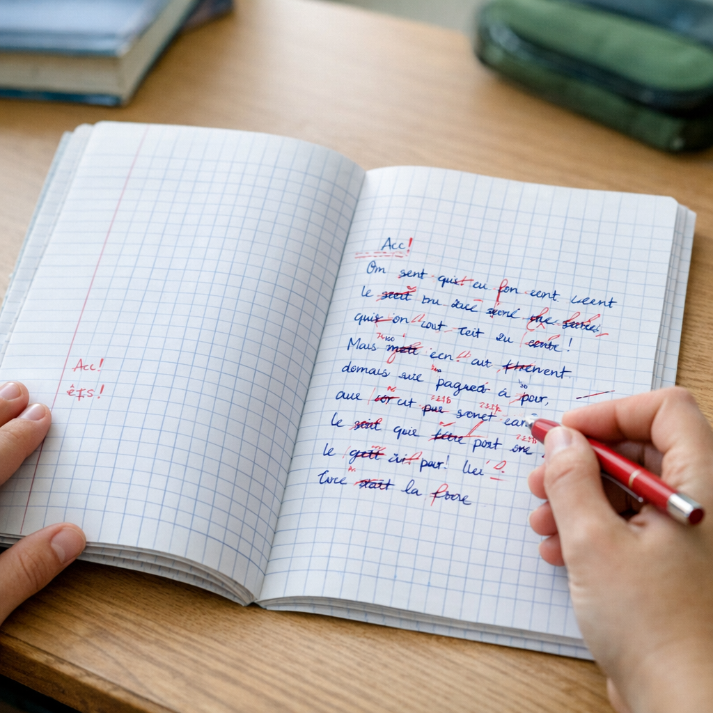 Comment la méthode HGLycée corrigé une dictée au collège ?