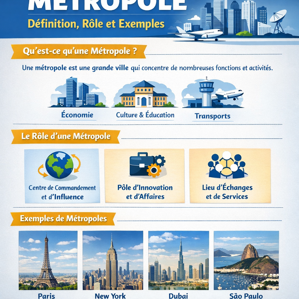 Metropole : définition simple, caractéristiques et exemples