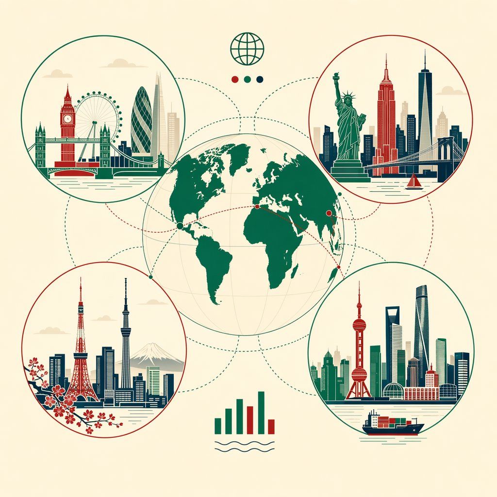 Les métropoles mondialisées (Londres, New York, Tokyo, Shanghai)
