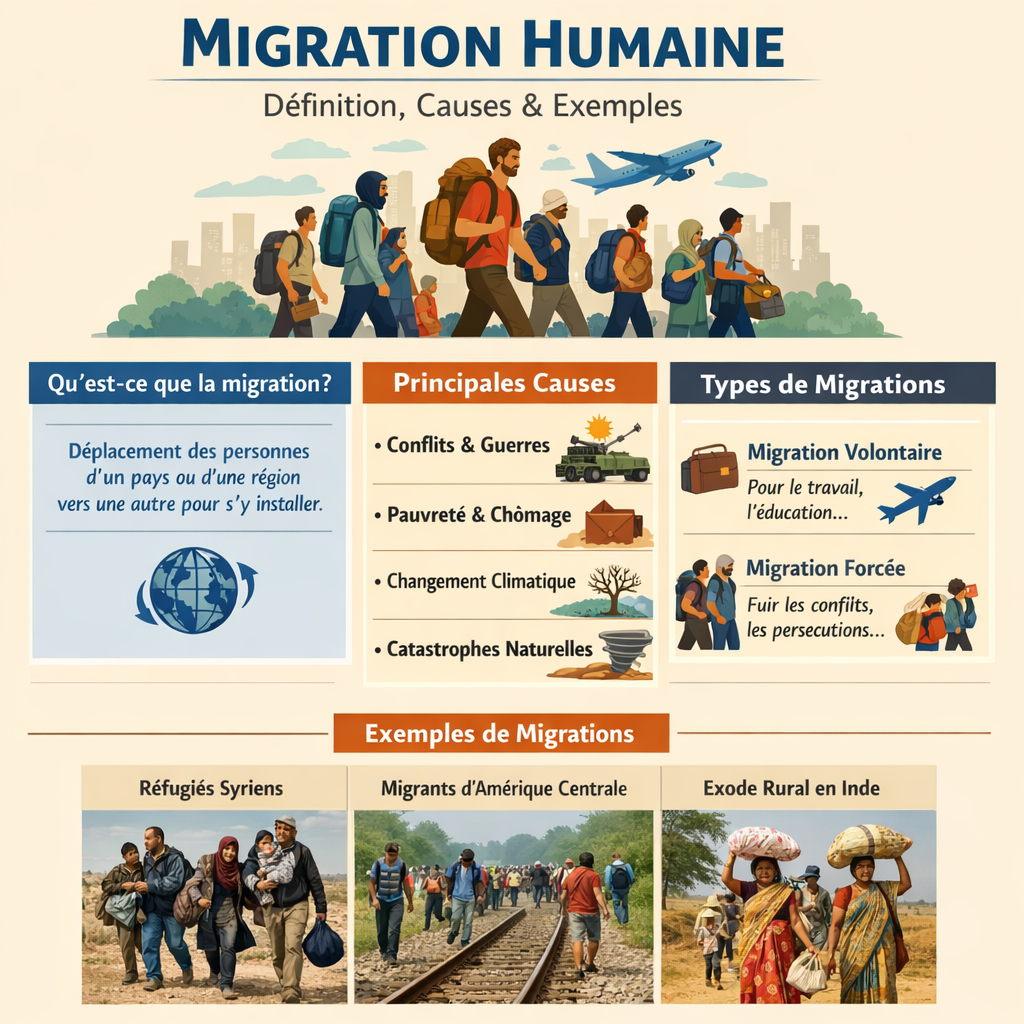 Migration humaine : définition, causes et exemples au lycée