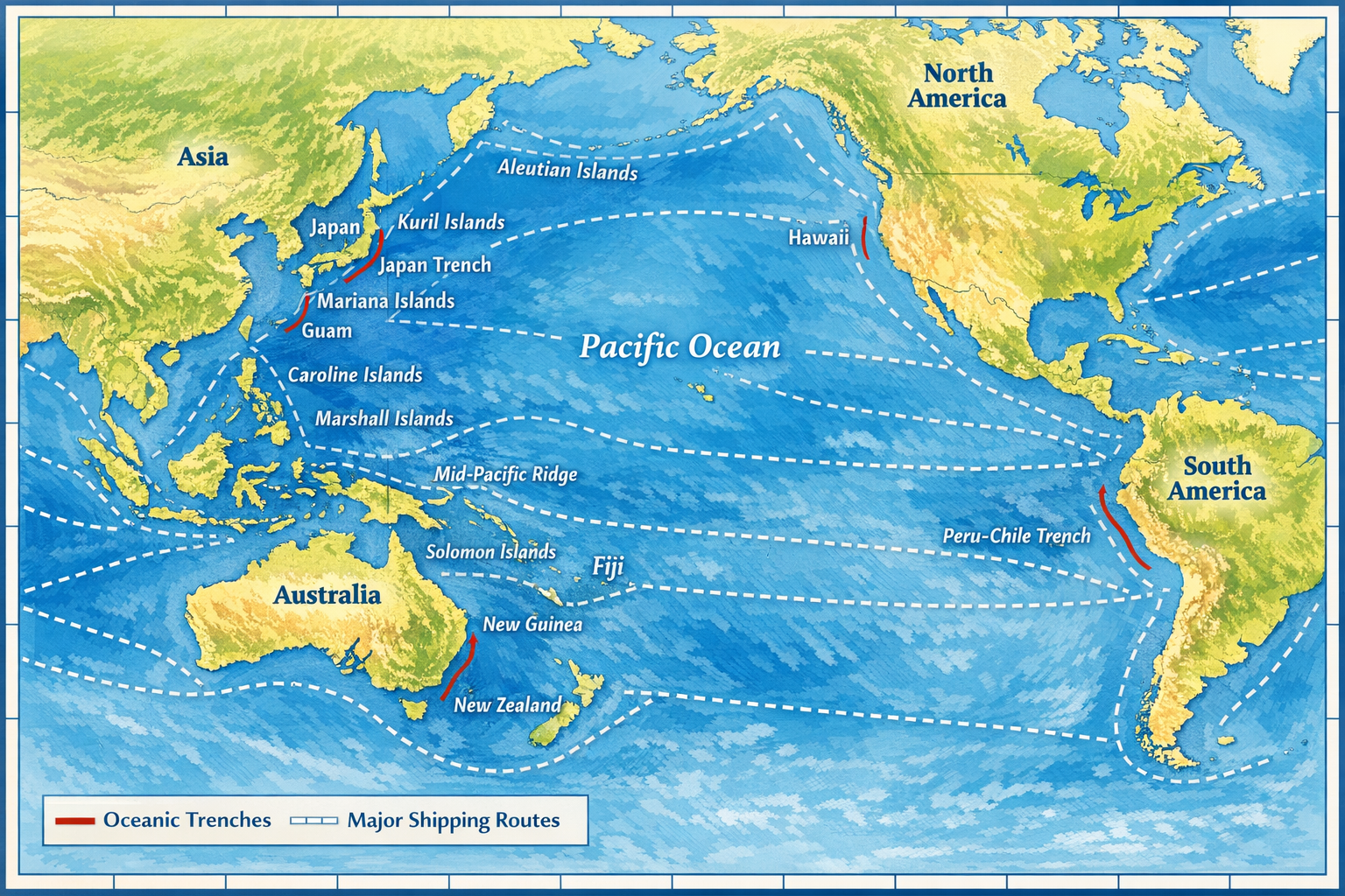 Ocean Pacifique carte : repères clés pour bien la lire