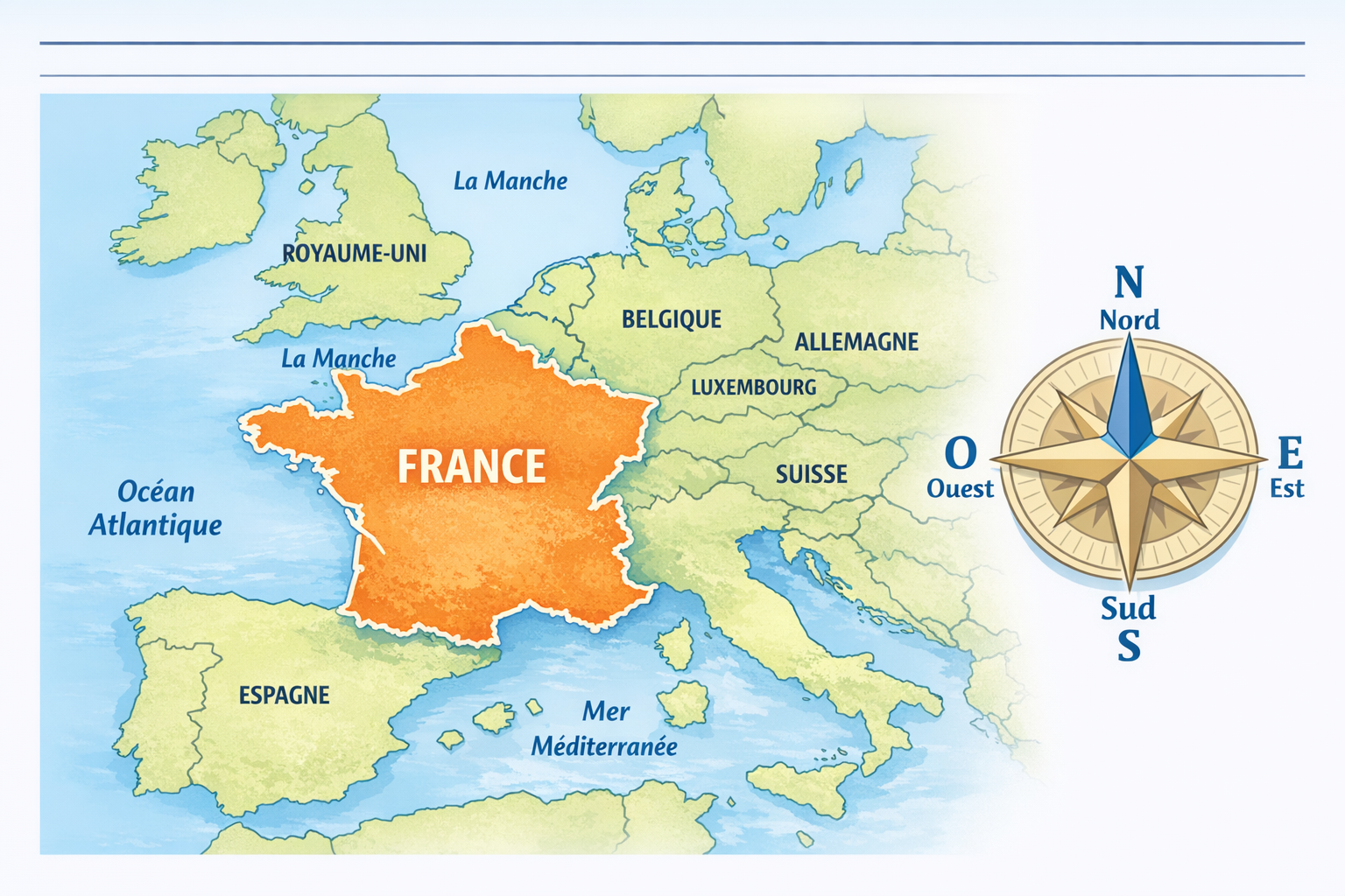 Point cardinaux France : se repérer sur la carte facilement