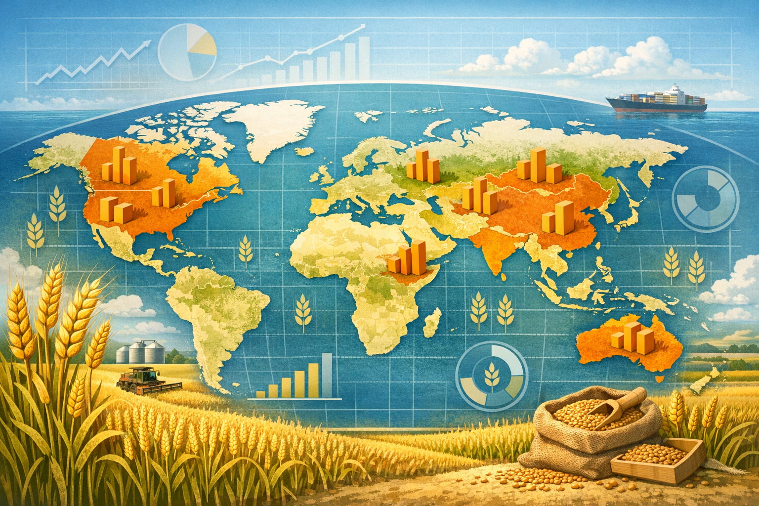 Production mondiale de blé 2021 : chiffres clés et carte