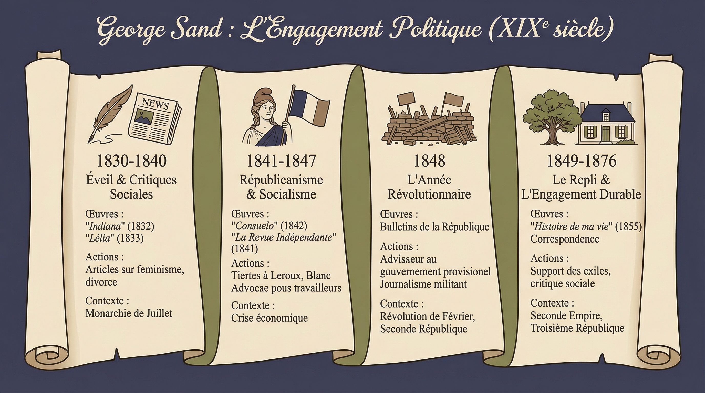 George Sand engagement politique : leçon et exercices