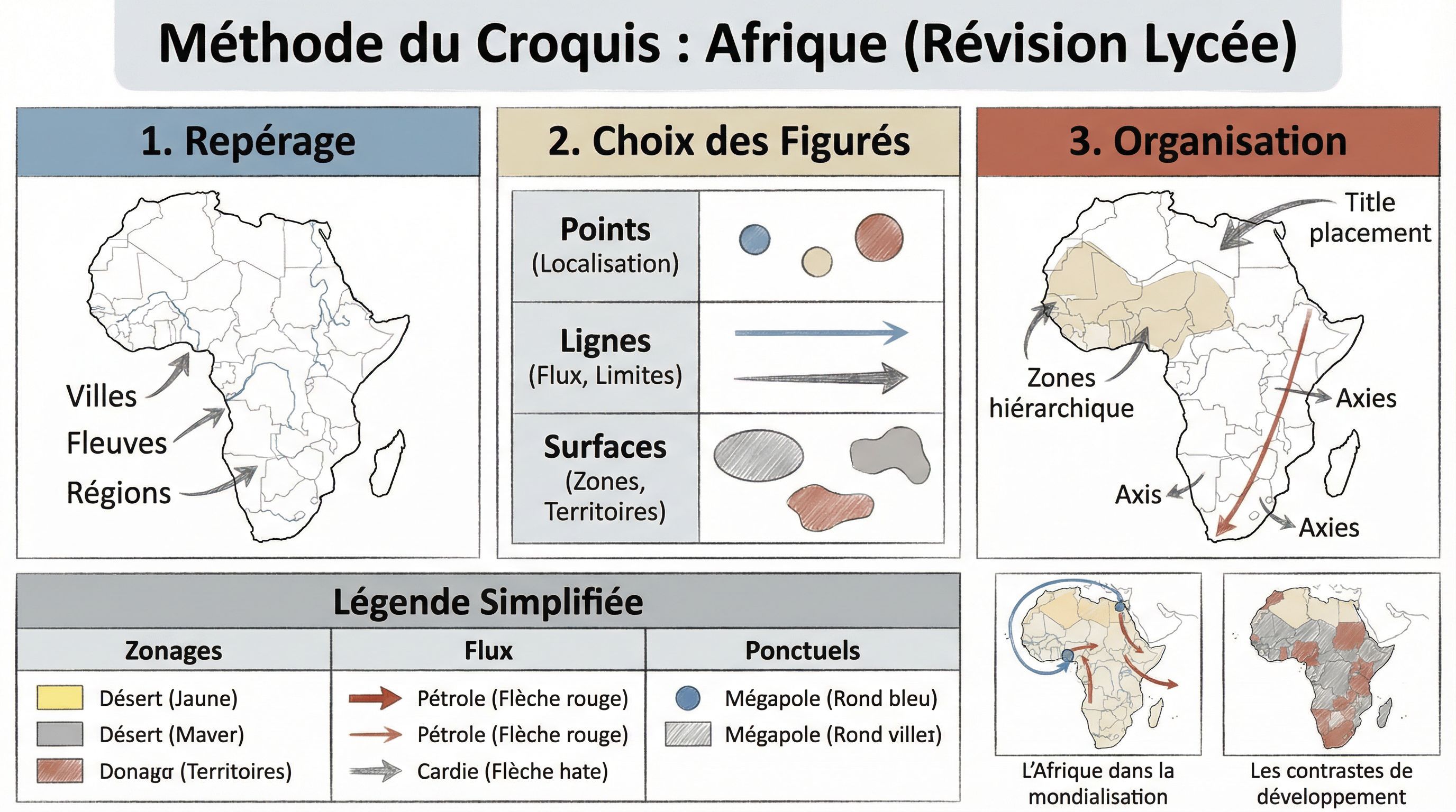 Fond de carte Afrique et entraînement croquis