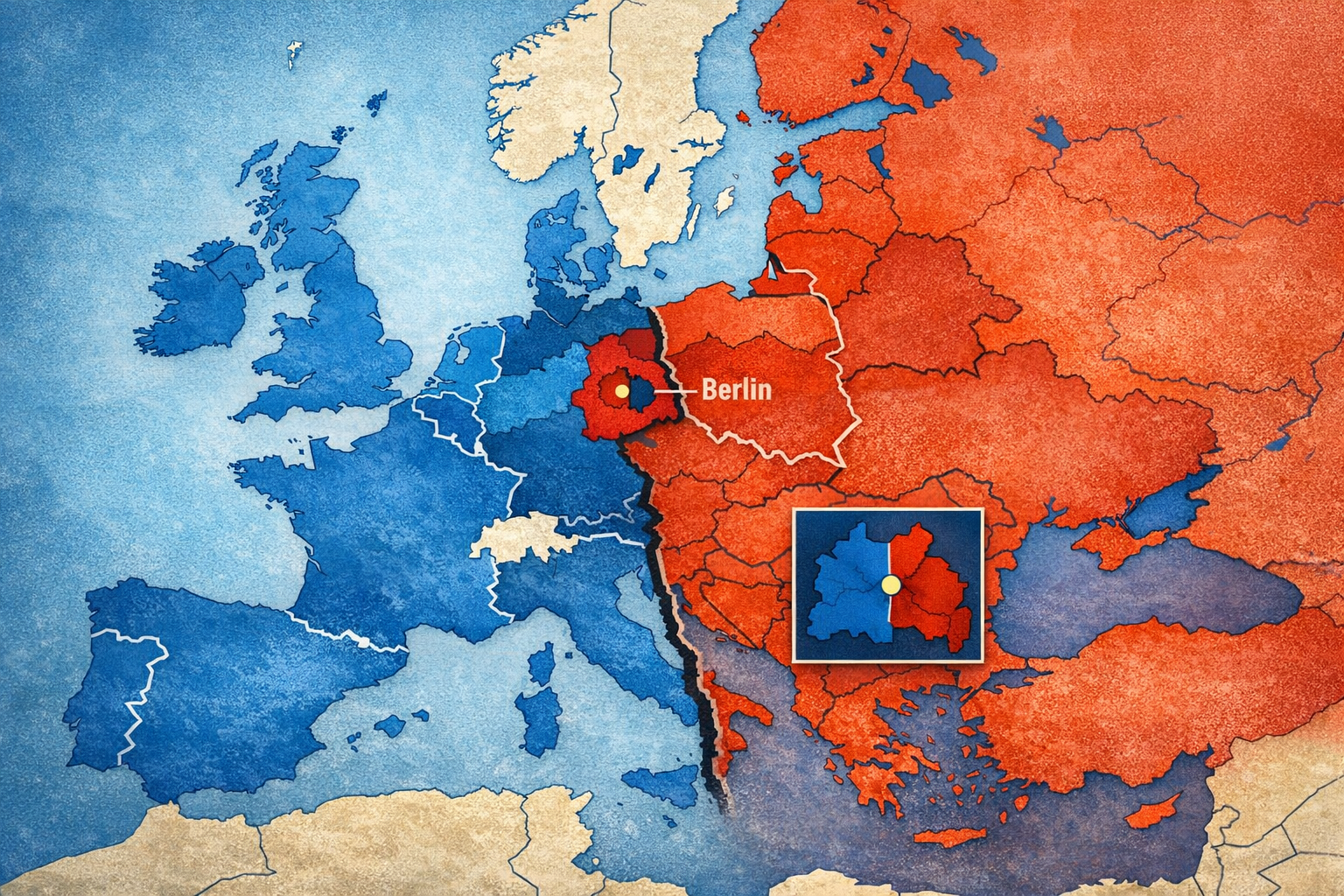 Rideau de fer carte : lire la frontière de la guerre froide
