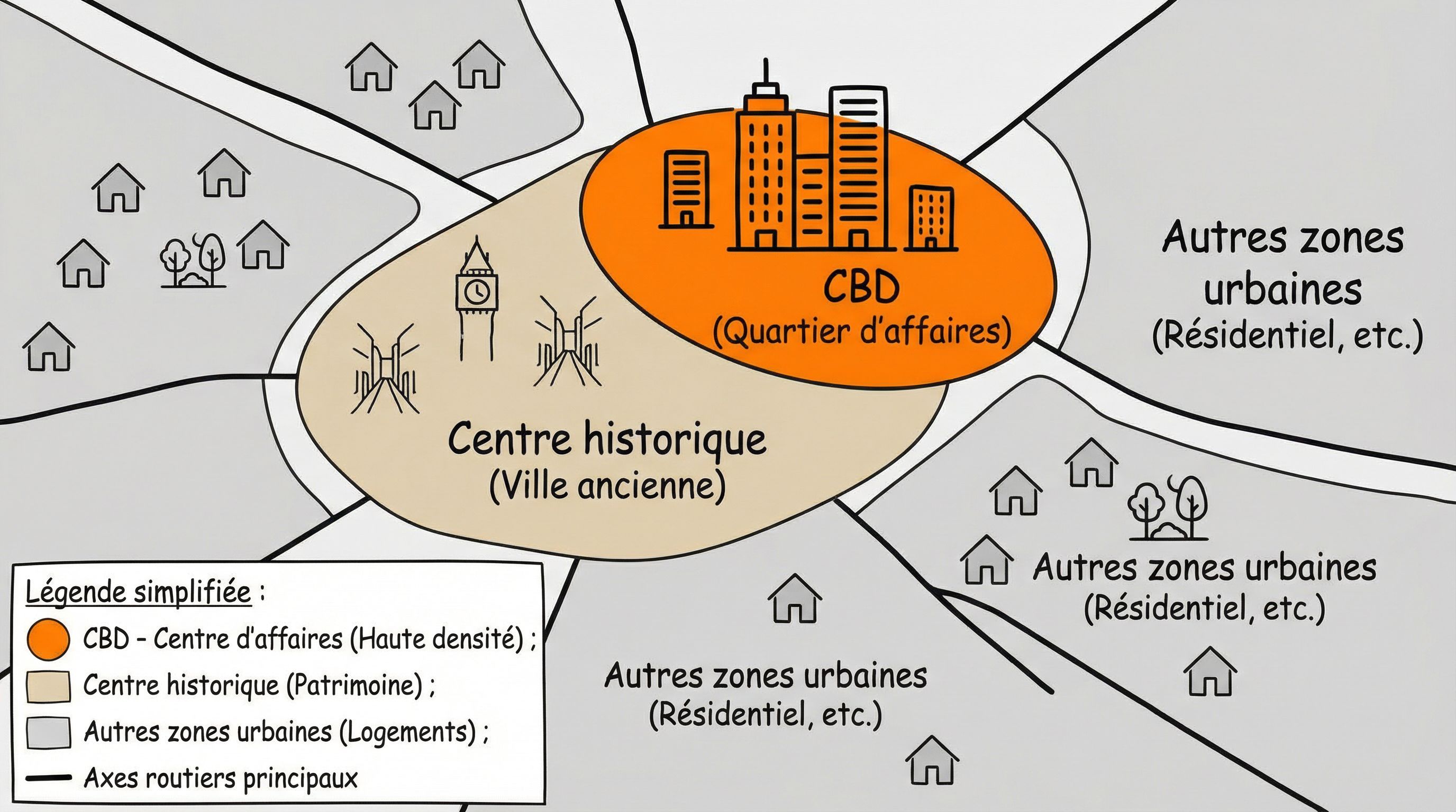 Exercices croquis : CBD et espaces urbains
