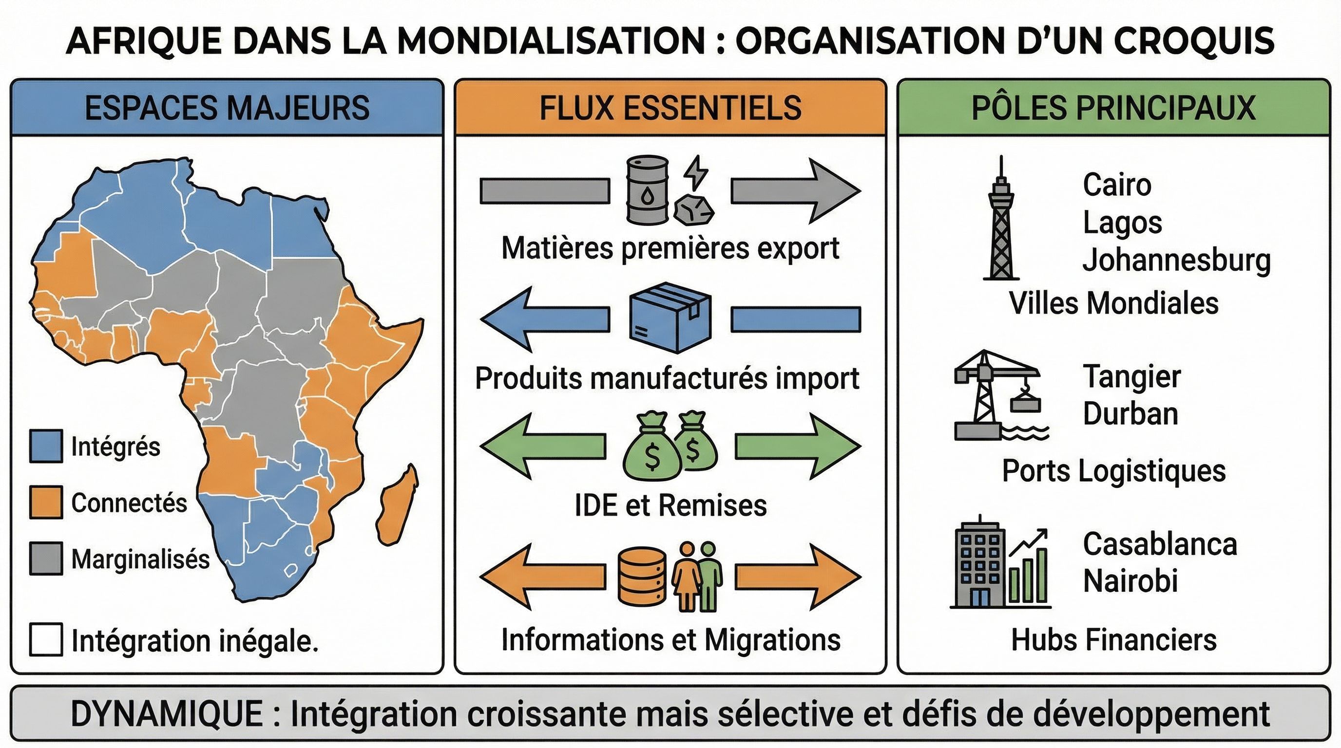 Exercices croquis Afrique et mondialisation Bac
