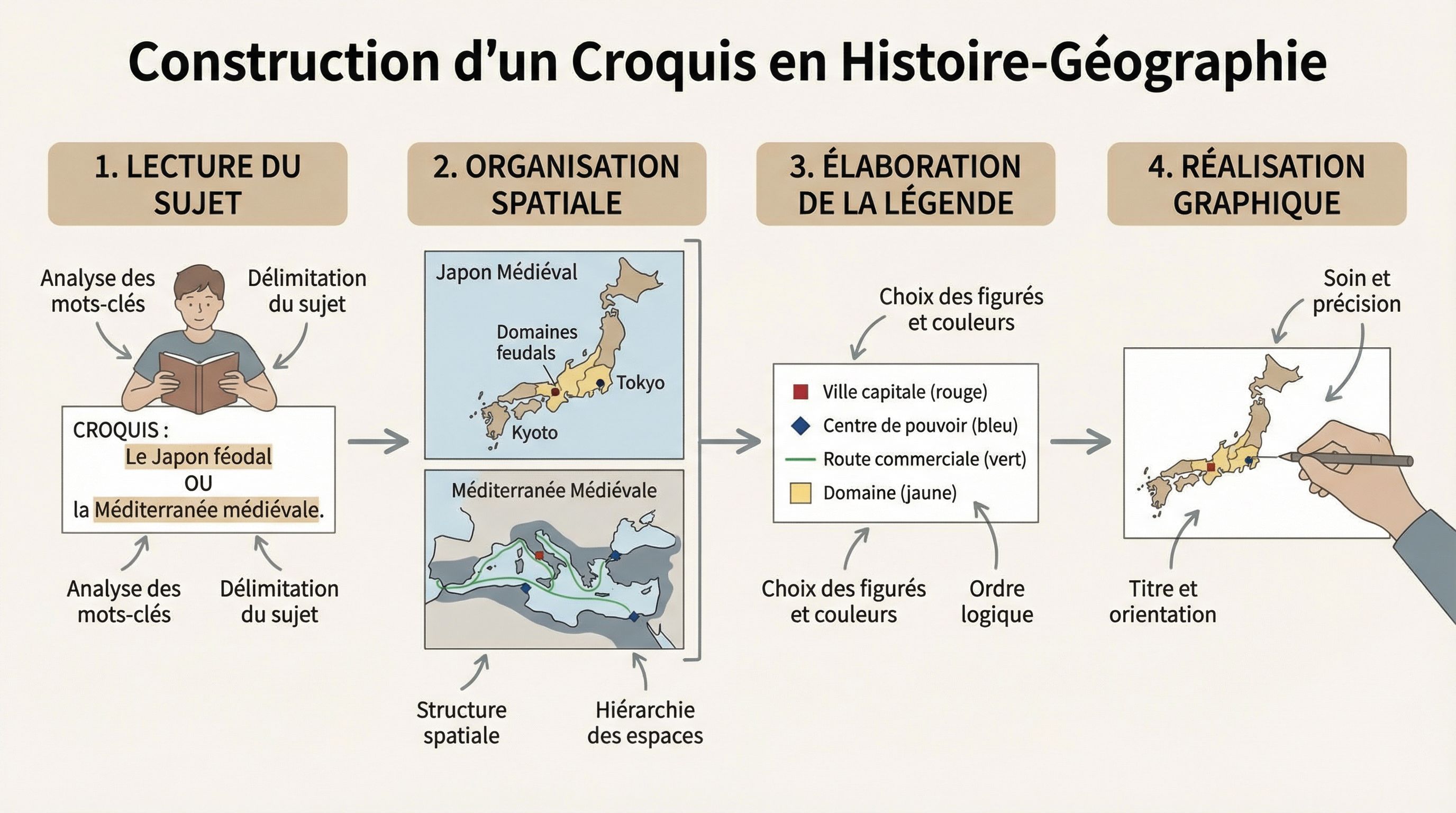 Croquis Japon et Méditerranée médiévale corrigés