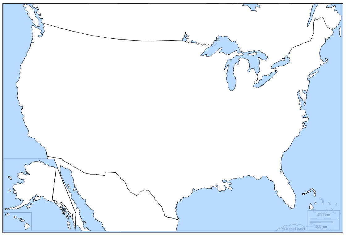 Carte des états des Usa