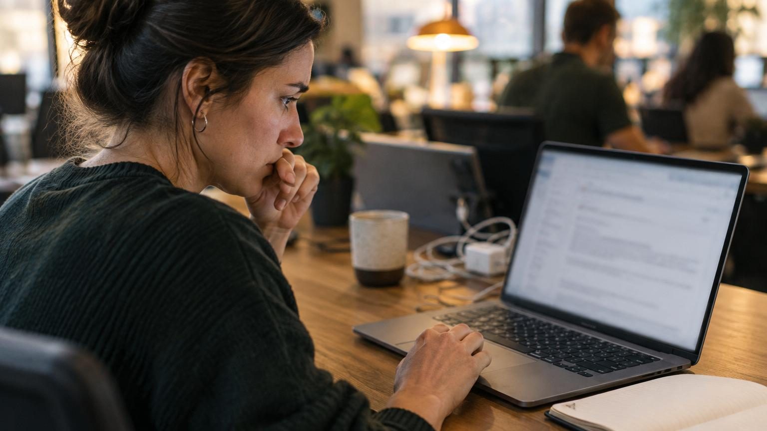 Personne tapant un e-mail sur un clavier d'ordinateur, avec en arrière-plan des symboles de ponctuation et de communication écrite, illustrant la rédaction professionnelle.