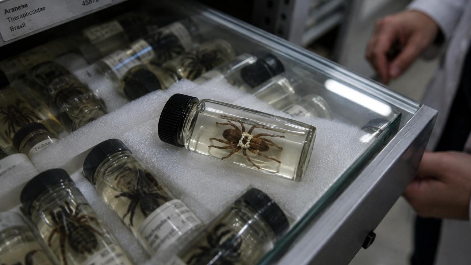 Cette araignée du Brésil semble porter un collier de perles : la vérité découverte dans un tiroir de musée est bien plus glaçante
