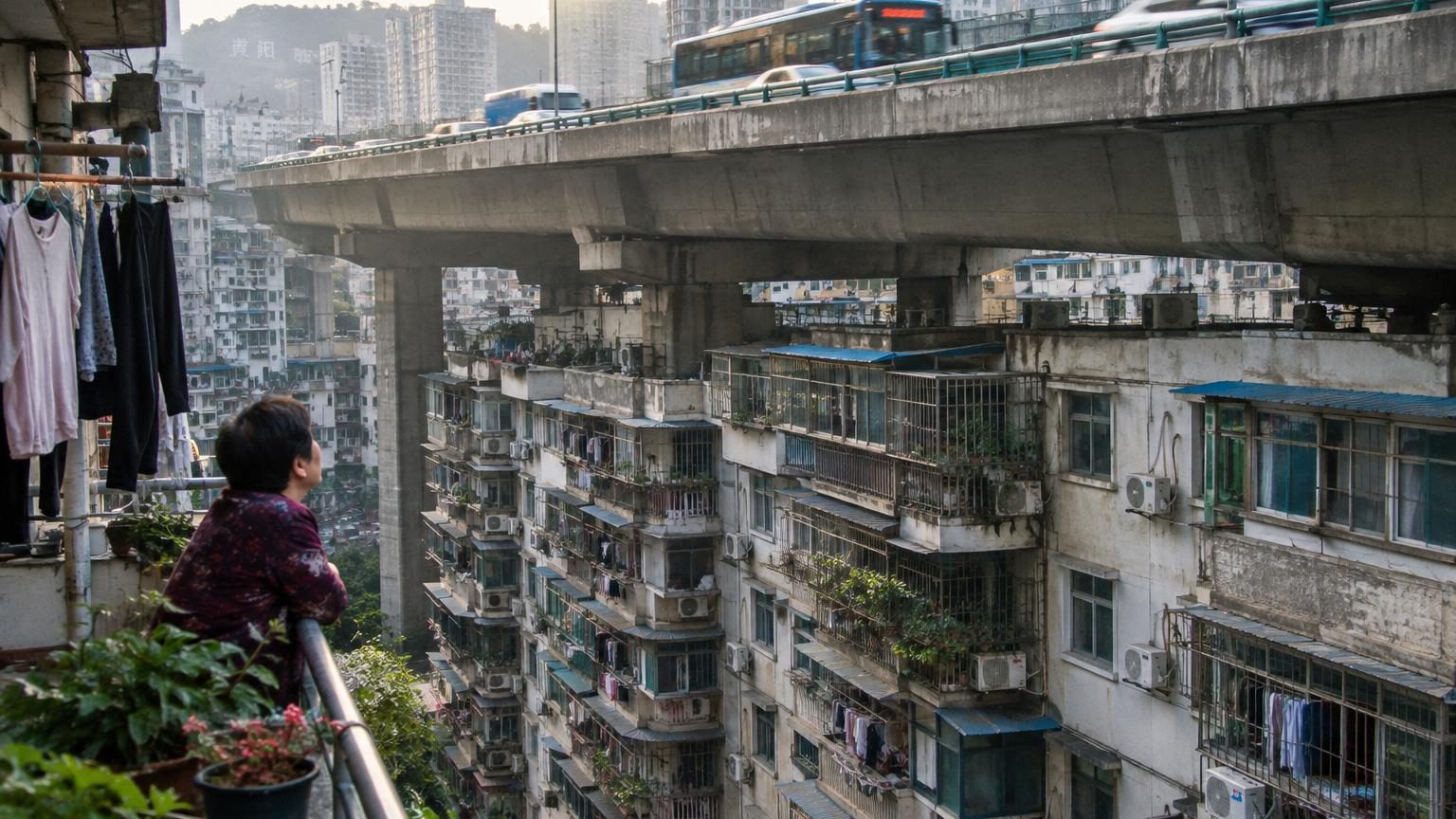 Cette autoroute suspendue passe juste au-dessus d&rsquo;une douzaine d&rsquo;immeubles : voici à quoi ressemble la vie des habitants