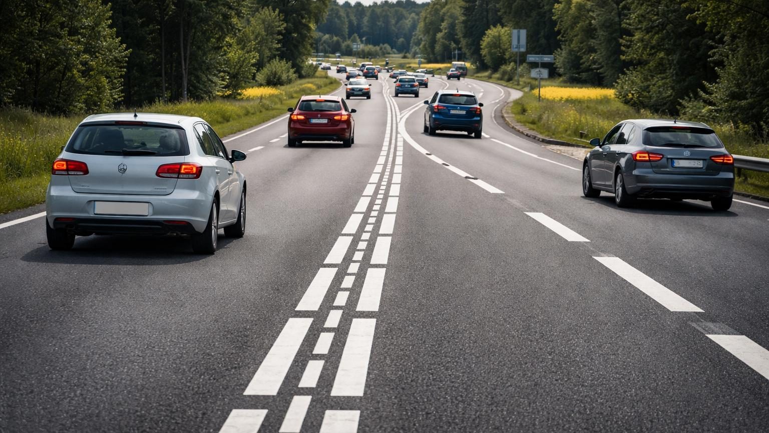 Cette ligne médiane en double pointillé est rare sur les routes : voici ce qu&rsquo;elle signifie vraiment