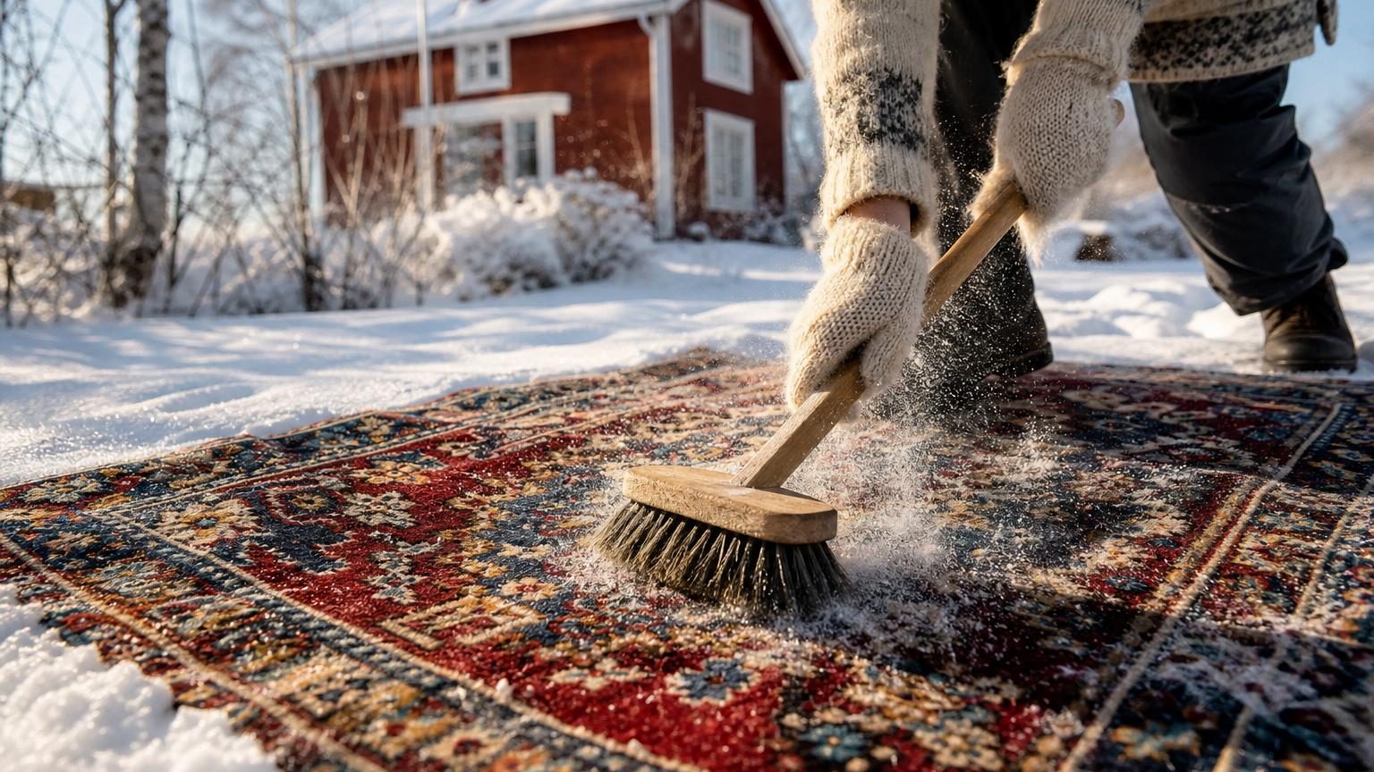 Des tapis qui retrouvent leurs couleurs : la technique à la neige des pays nordiques