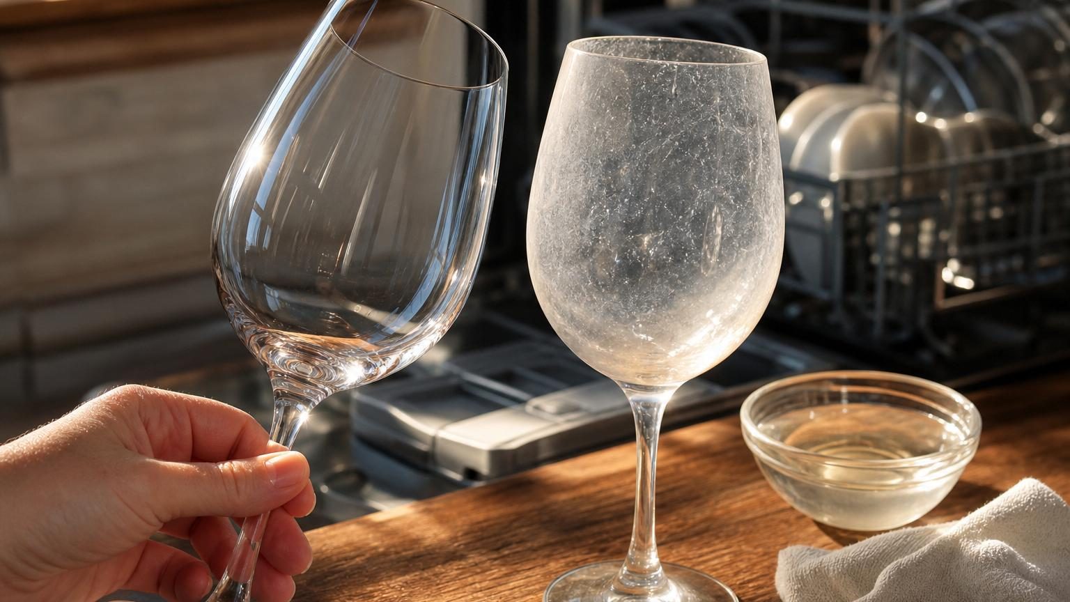 Des verres devenus opaques au lave-vaisselle : ce n&rsquo;est pas toujours le calcaire