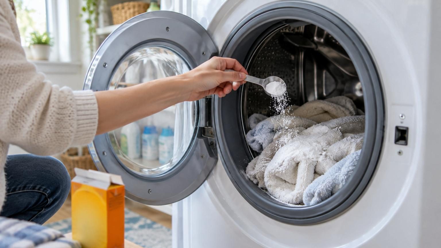 Du bicarbonate dans la machine à laver : voici la dose exacte à mettre et à quel moment du cycle