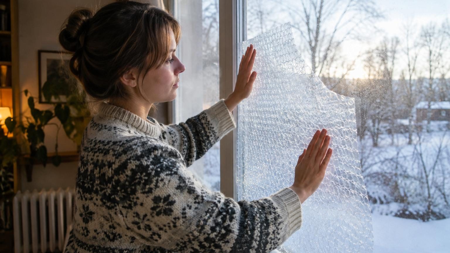 Du papier bulle collé sur les vitres pour isoler du froid : voici ce que ça change vraiment en hiver