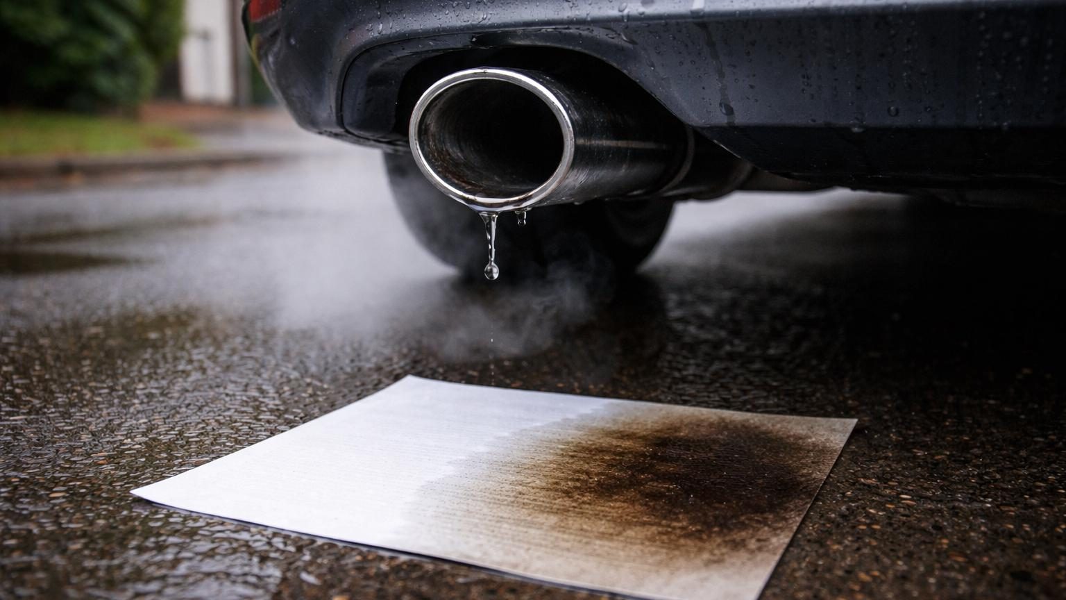 Eau qui coule du pot d&rsquo;échappement : le test de la feuille blanche pour savoir si c&rsquo;est de la simple condensation ou un signe de joint de culasse fatigué