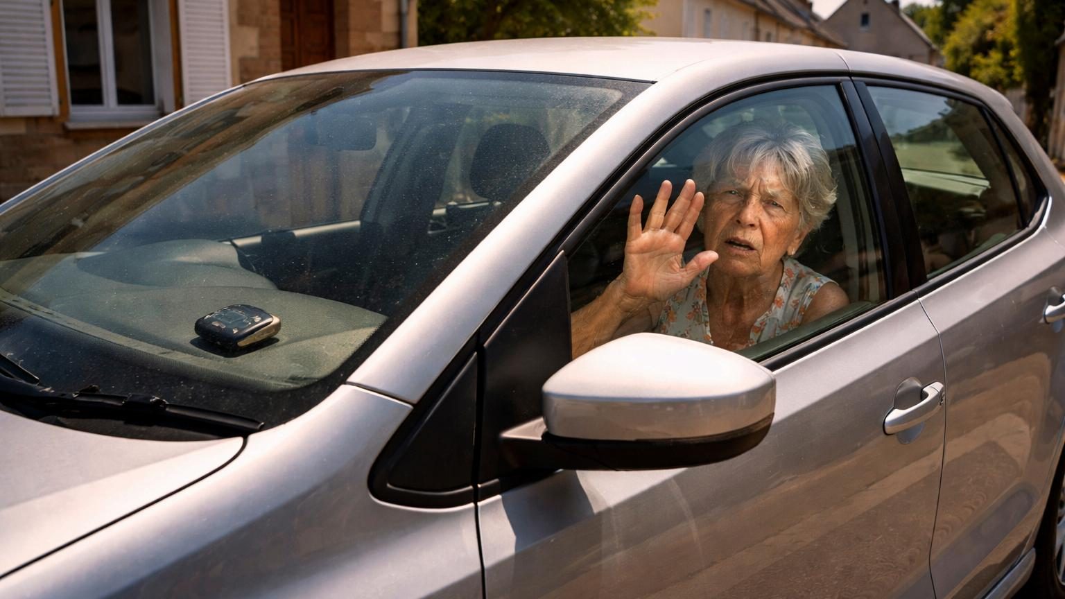 Intérieur d'une voiture avec un focus sur le système de verrouillage et les poignées de porte intérieures désactivées par le Safelock
