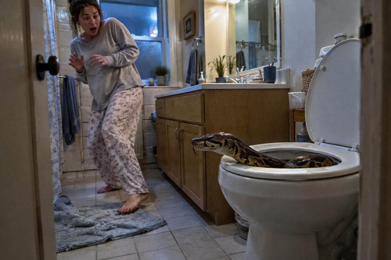 Elle se lève la nuit pour aller aux toilettes : un boa constrictor sort de la cuvette