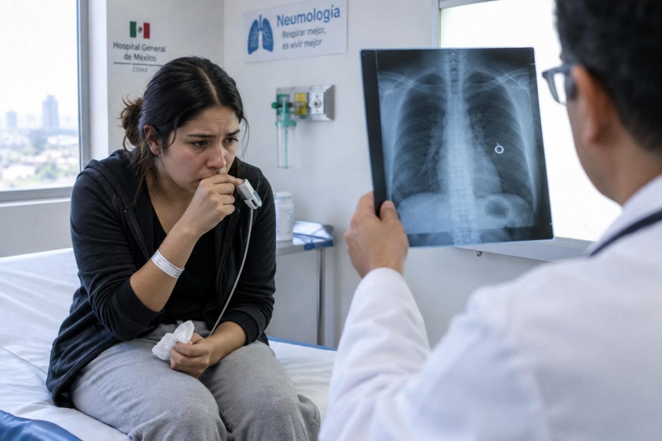 Illustration médicale montrant un anneau de piercing logé dans les bronches d'un poumon, proximité critique avec l'aorte en arrière-plan