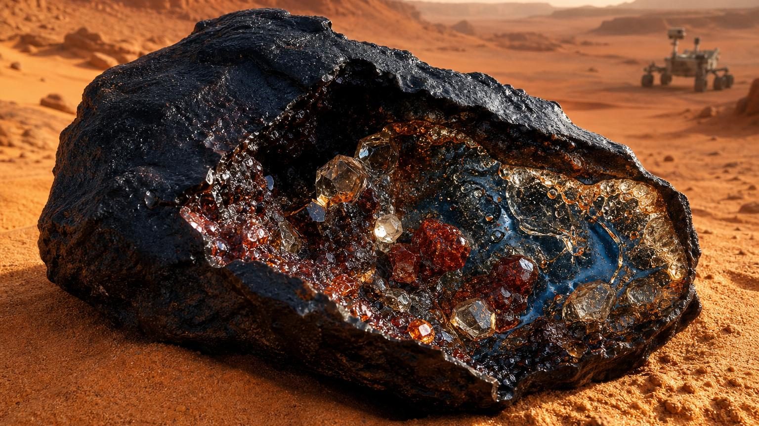 En 2011, un collectionneur achète une météorite au Maroc : elle se révèle être une preuve directe d&rsquo;eau chaude sur Mars