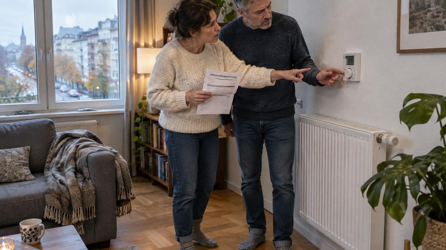 Thermostat de chauffage montrant une température de 20 degrés, symbolisant les recommandations de température pour les pièces de vie