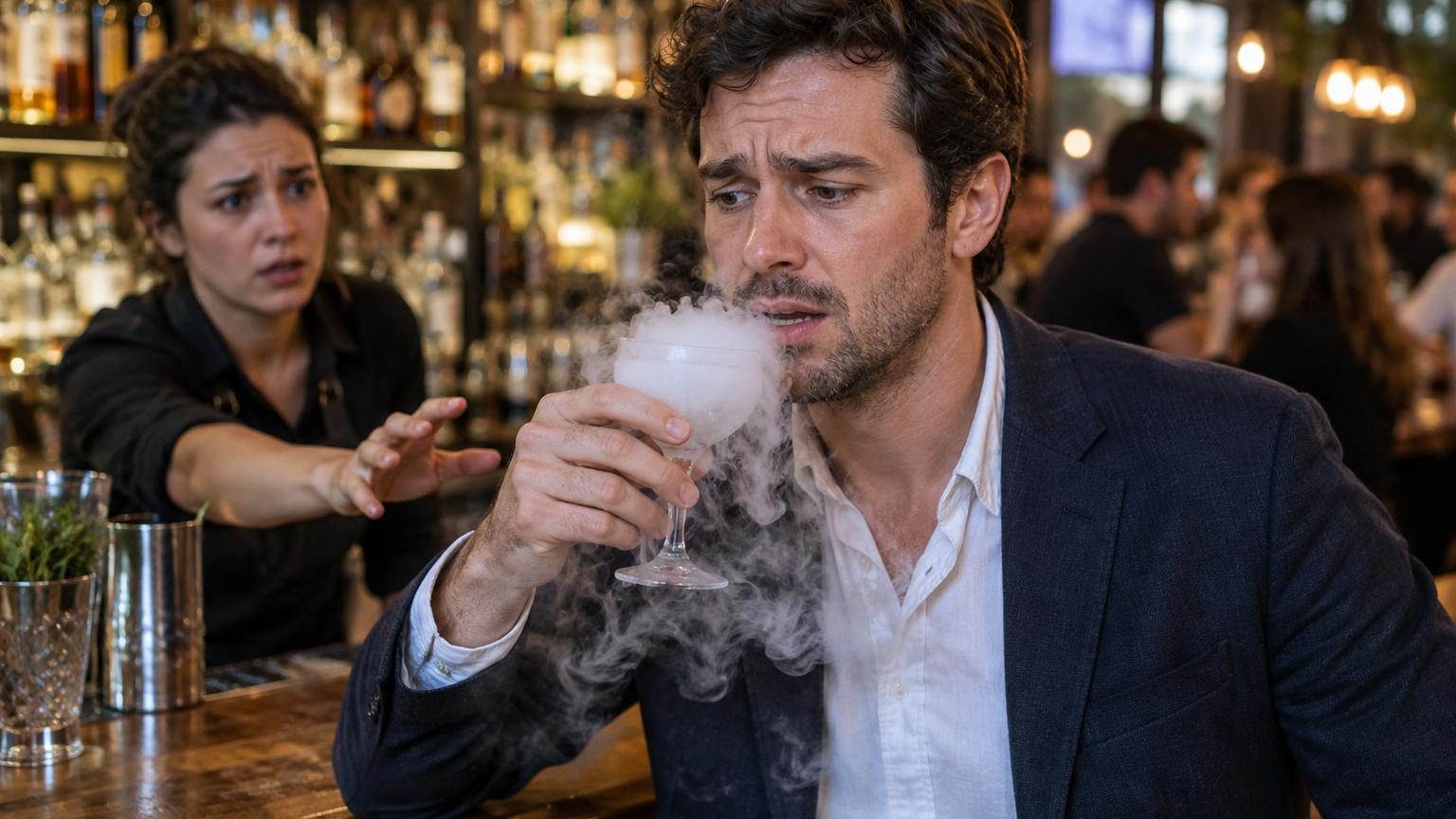 Il boit un cocktail à l'azote liquide avant que le gaz ne s'évapore : à 34 ans, son estomac se rompt et les médecins alertent