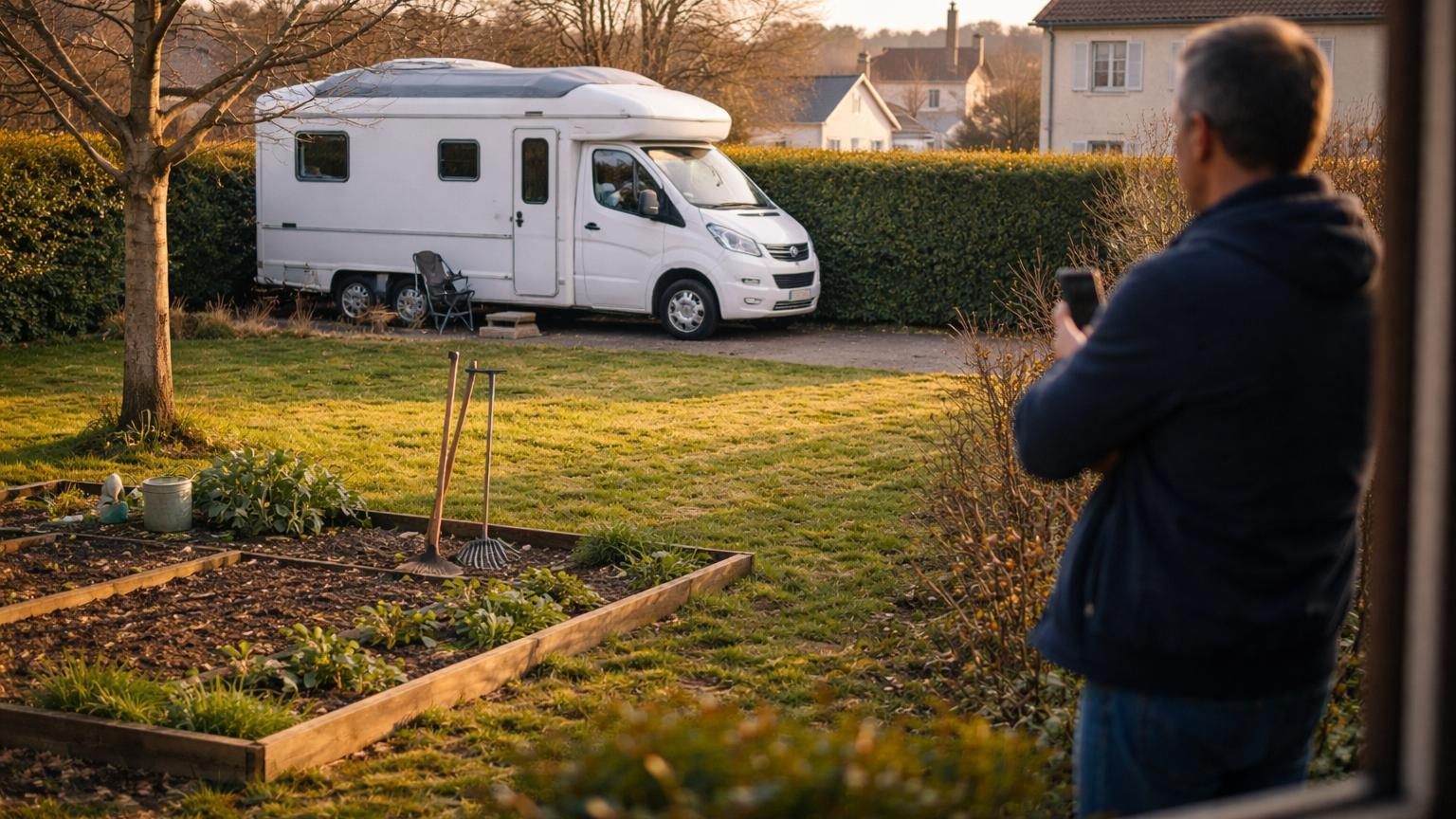Il gare son camping-car au fond du jardin pour l&rsquo;hiver : quatre mois plus tard, un voisin dépose un signalement en mairie