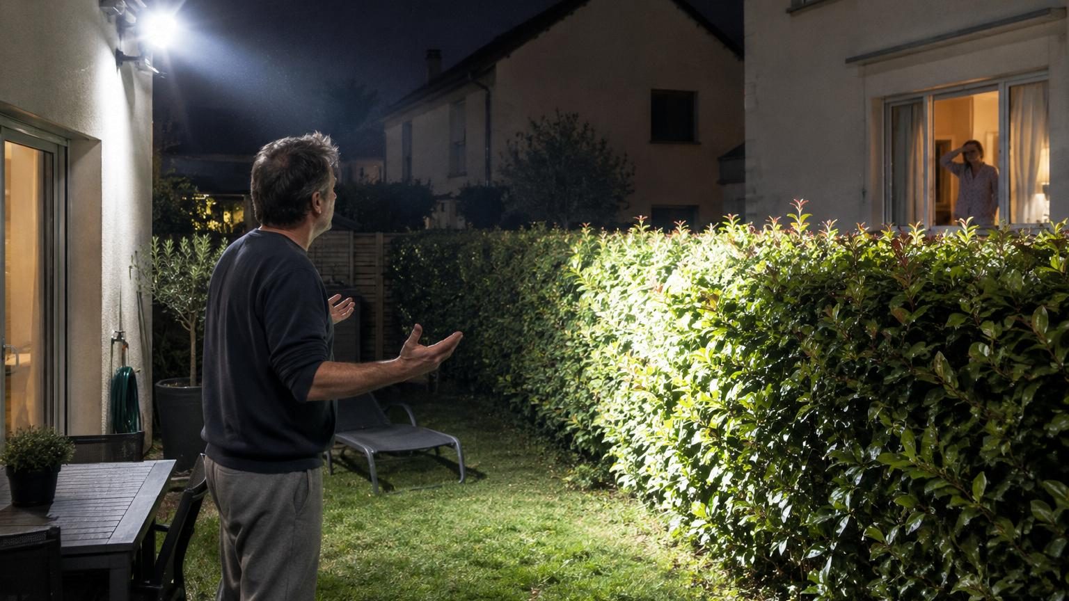 Il laisse son projecteur de jardin allumé toute la nuit sur la haie du voisin : ce n&rsquo;est pas la facture d&rsquo;électricité qui lui coûte le plus cher